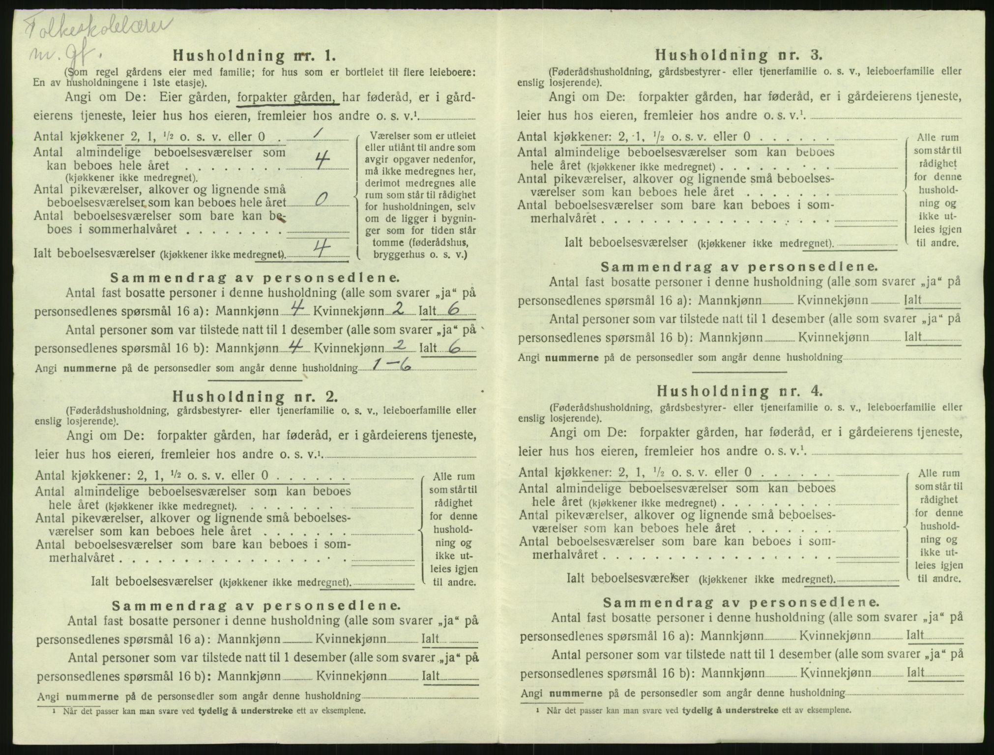 SAK, Folketelling 1920 for 1032 Lyngdal herred, 1920, s. 56