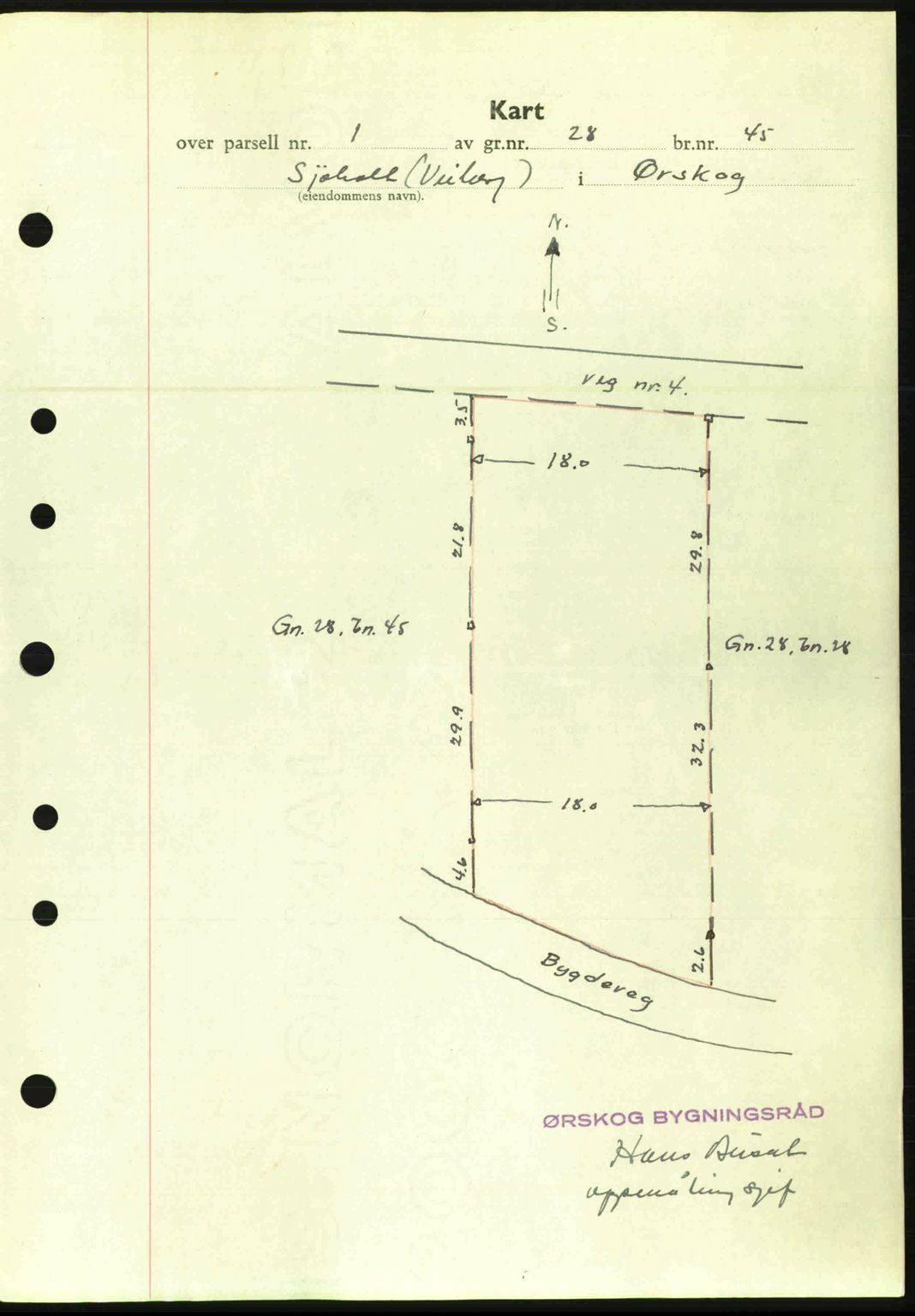 Nordre Sunnmøre sorenskriveri, AV/SAT-A-0006/1/2/2C/2Ca: Pantebok nr. A20a, 1945-1945, Dagboknr: 1067/1945