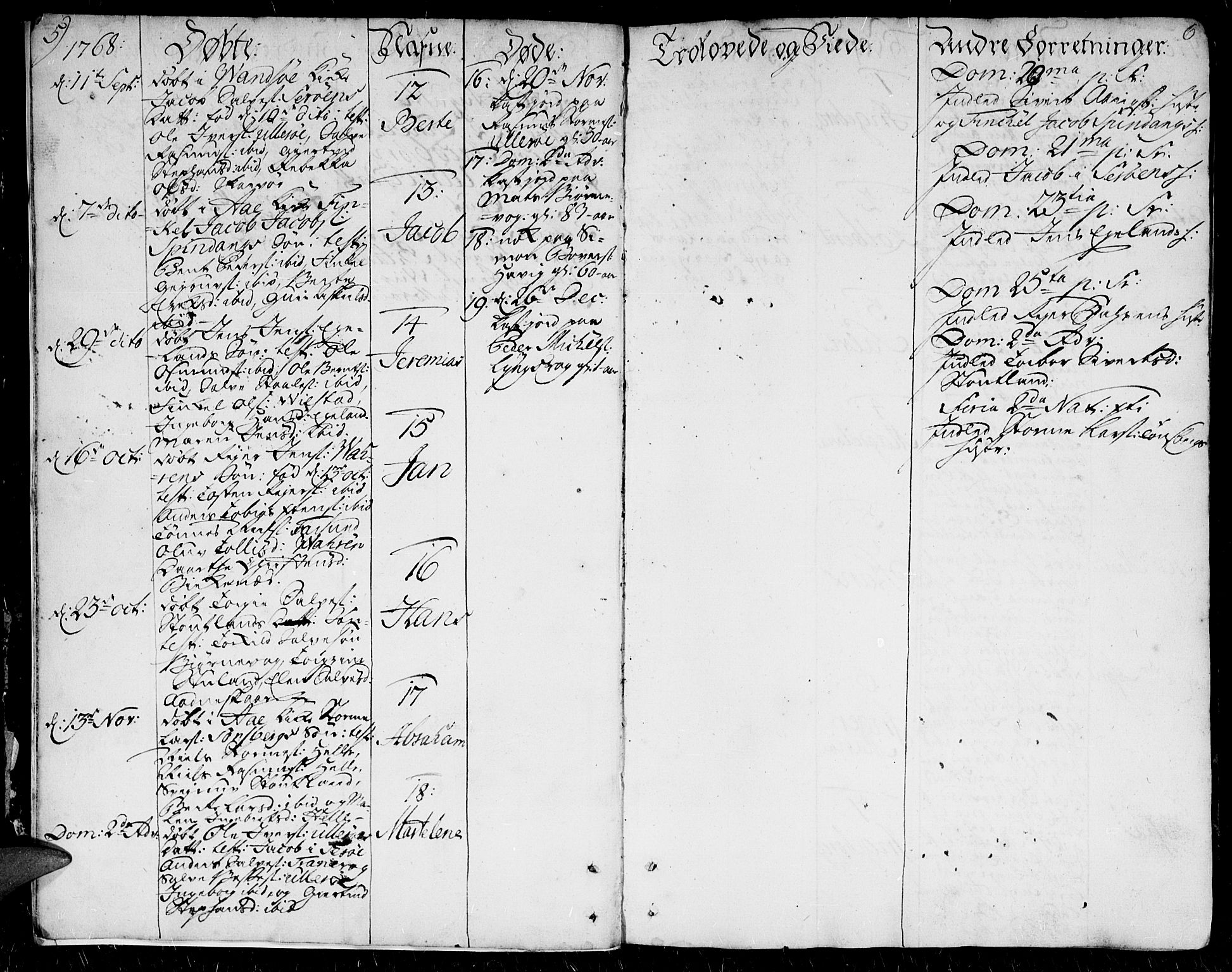 Herad sokneprestkontor, SAK/1111-0018/F/Fa/Faa/L0001: Ministerialbok nr. A 1 /2, 1768-1797, s. 5-6