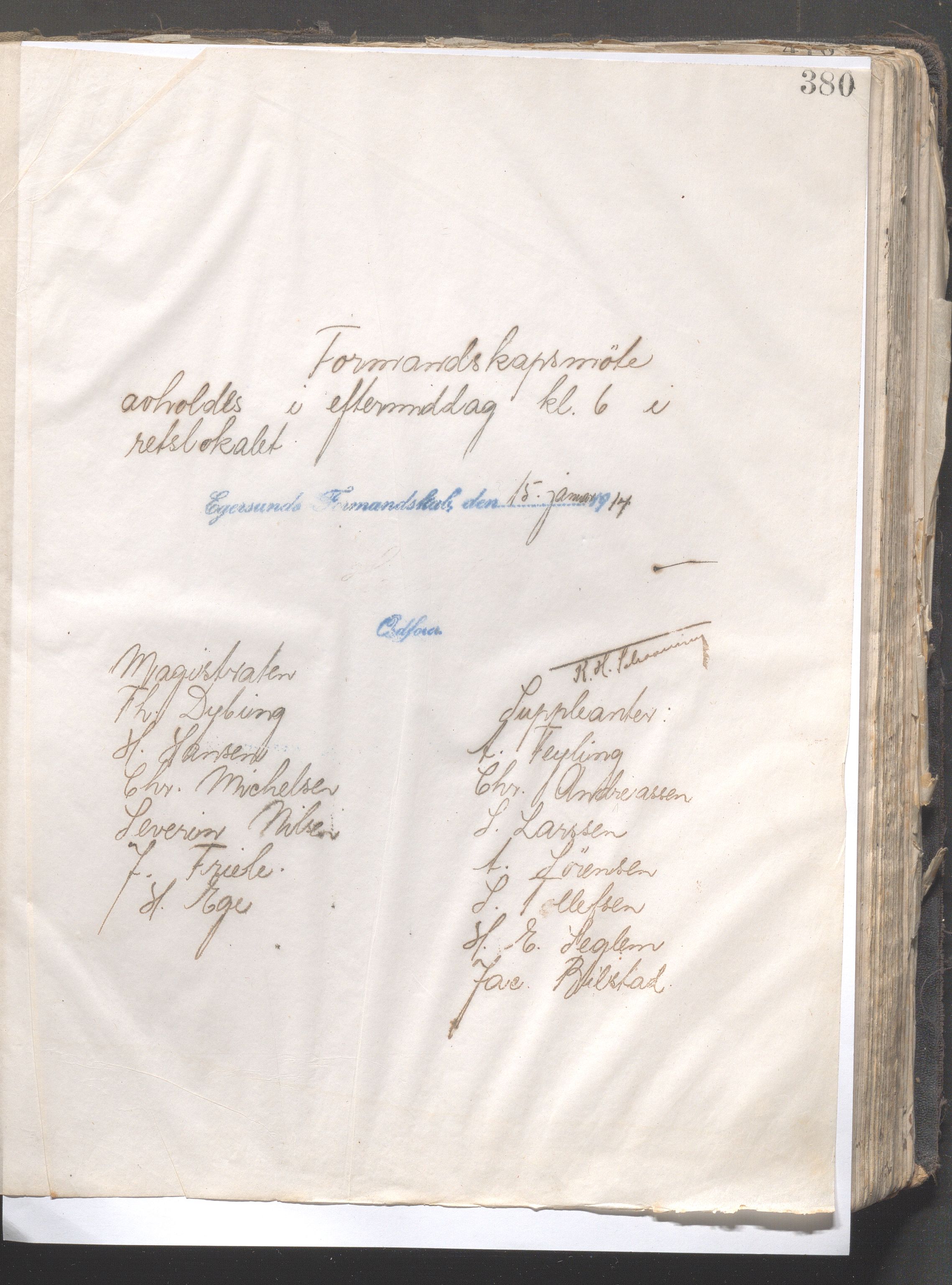 Egersund kommune (Ladested) - Formannskapet, IKAR/K-100502/B/L0005: Kopibok, 1913-1915, s. 380