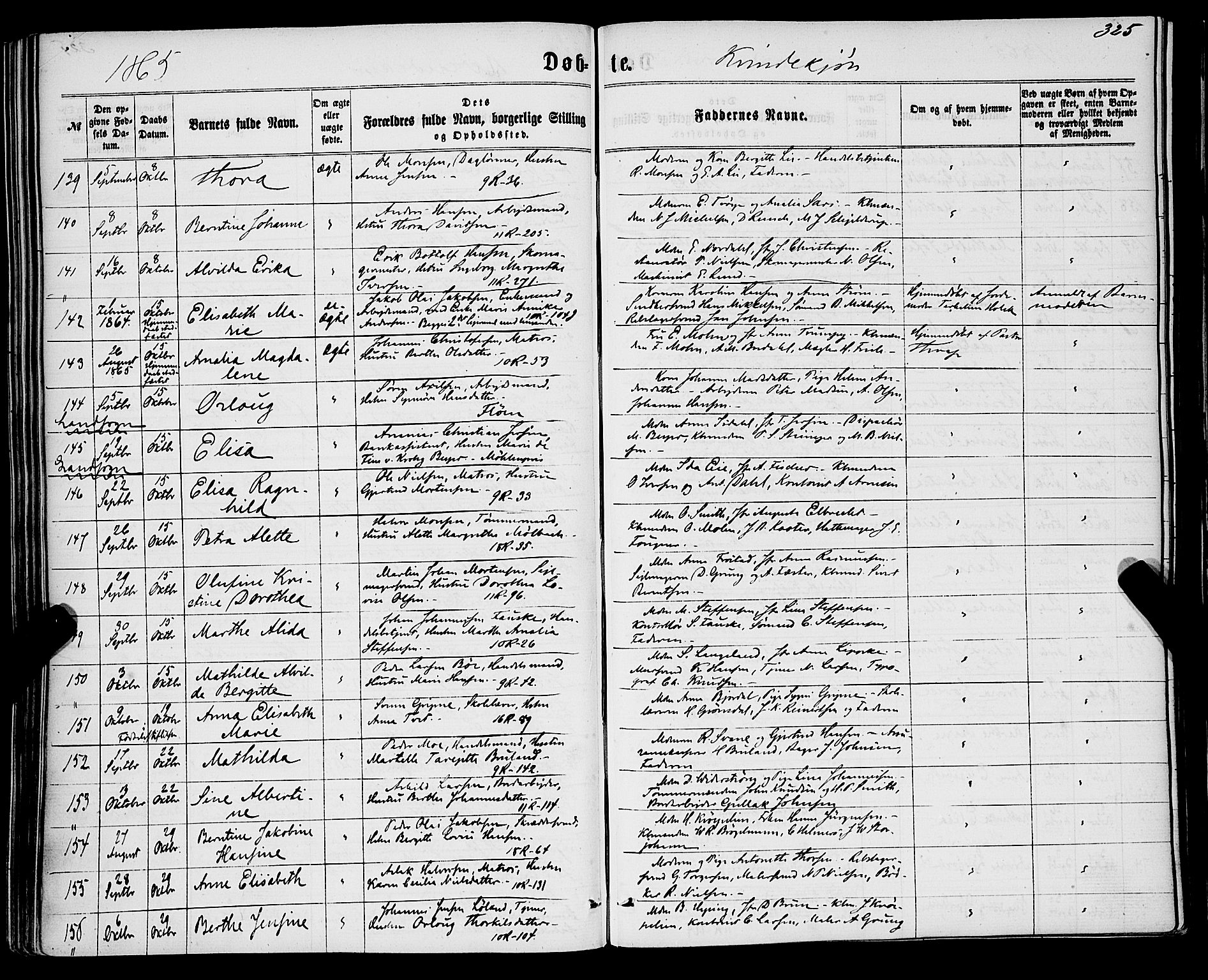Domkirken sokneprestembete, AV/SAB-A-74801/H/Haa/L0021: Ministerialbok nr. B 4, 1859-1871, s. 325