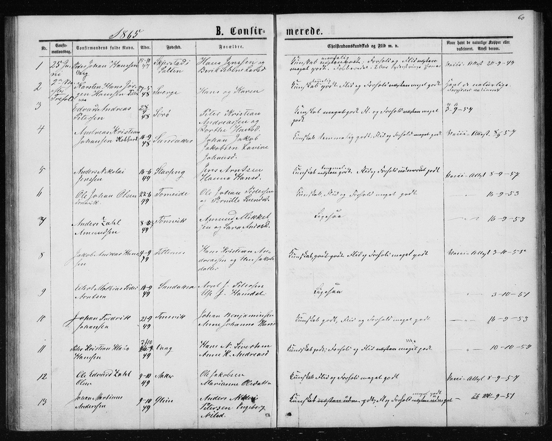 Ministerialprotokoller, klokkerbøker og fødselsregistre - Nordland, AV/SAT-A-1459/835/L0531: Klokkerbok nr. 835C03, 1865-1877, s. 60