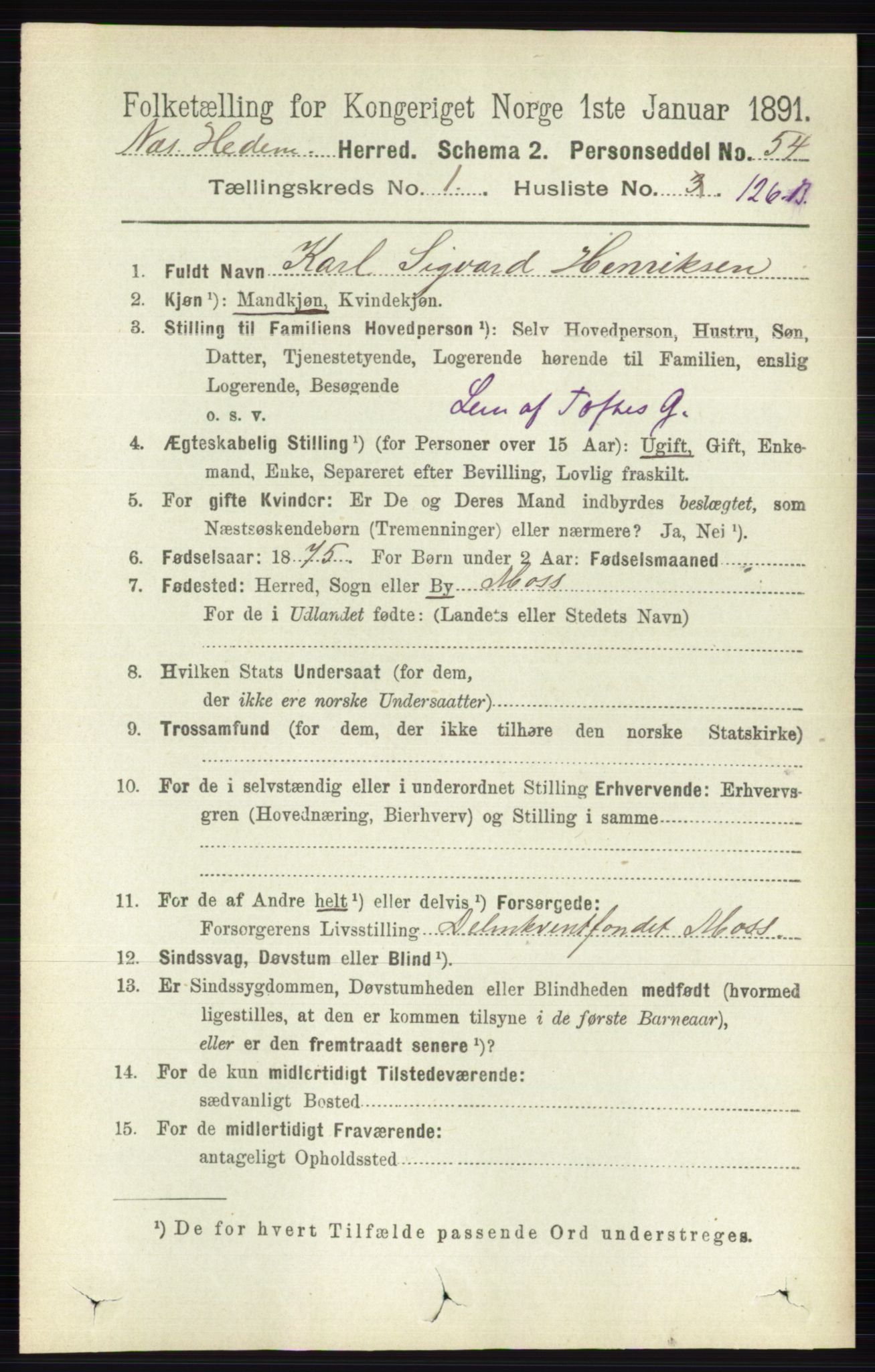 RA, Folketelling 1891 for 0411 Nes herred, 1891, s. 961
