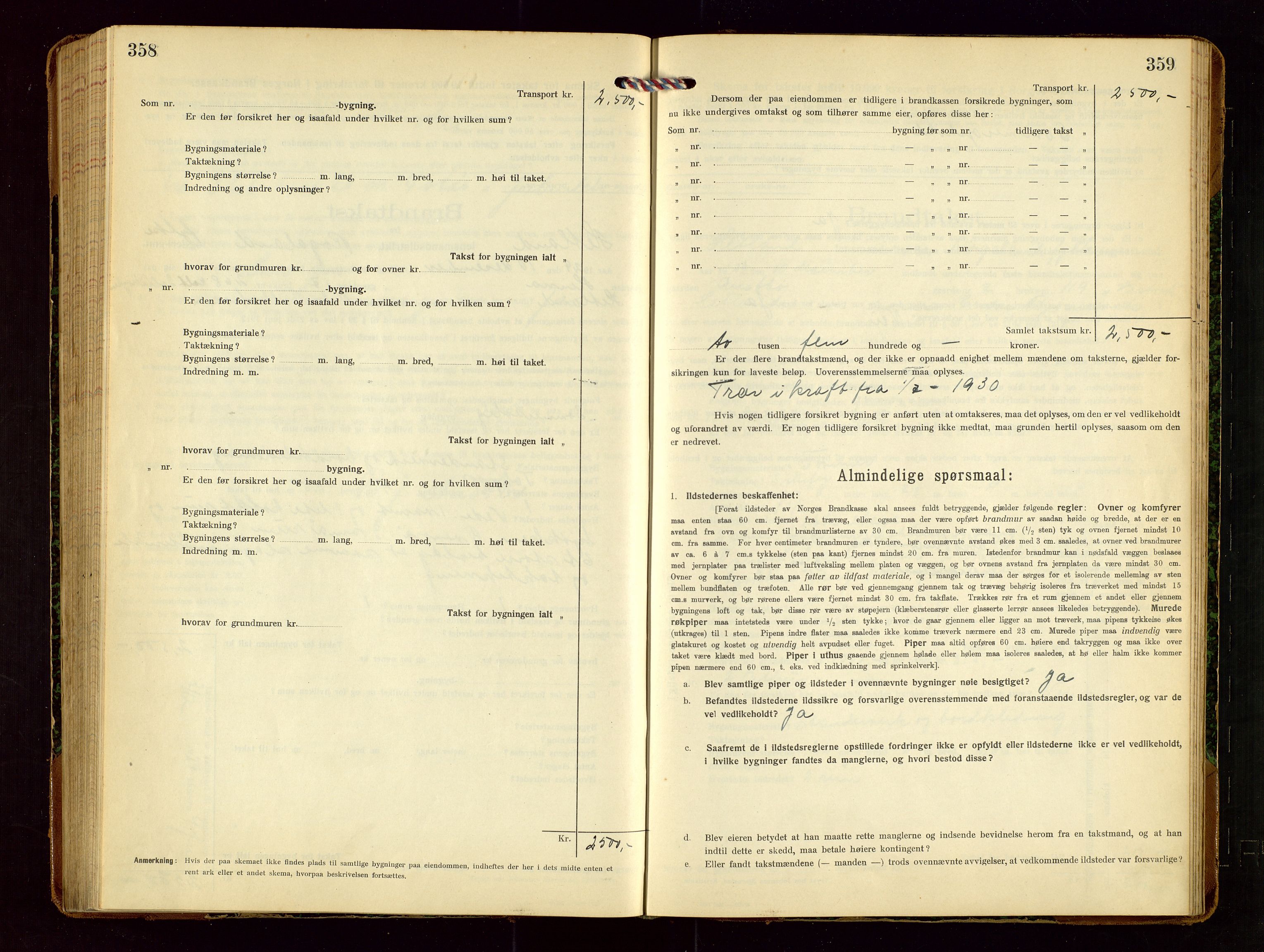 Hetland lensmannskontor, AV/SAST-A-100101/Gob/L0002: "Brandtakstprotokol", 1918-1932, s. 358-359