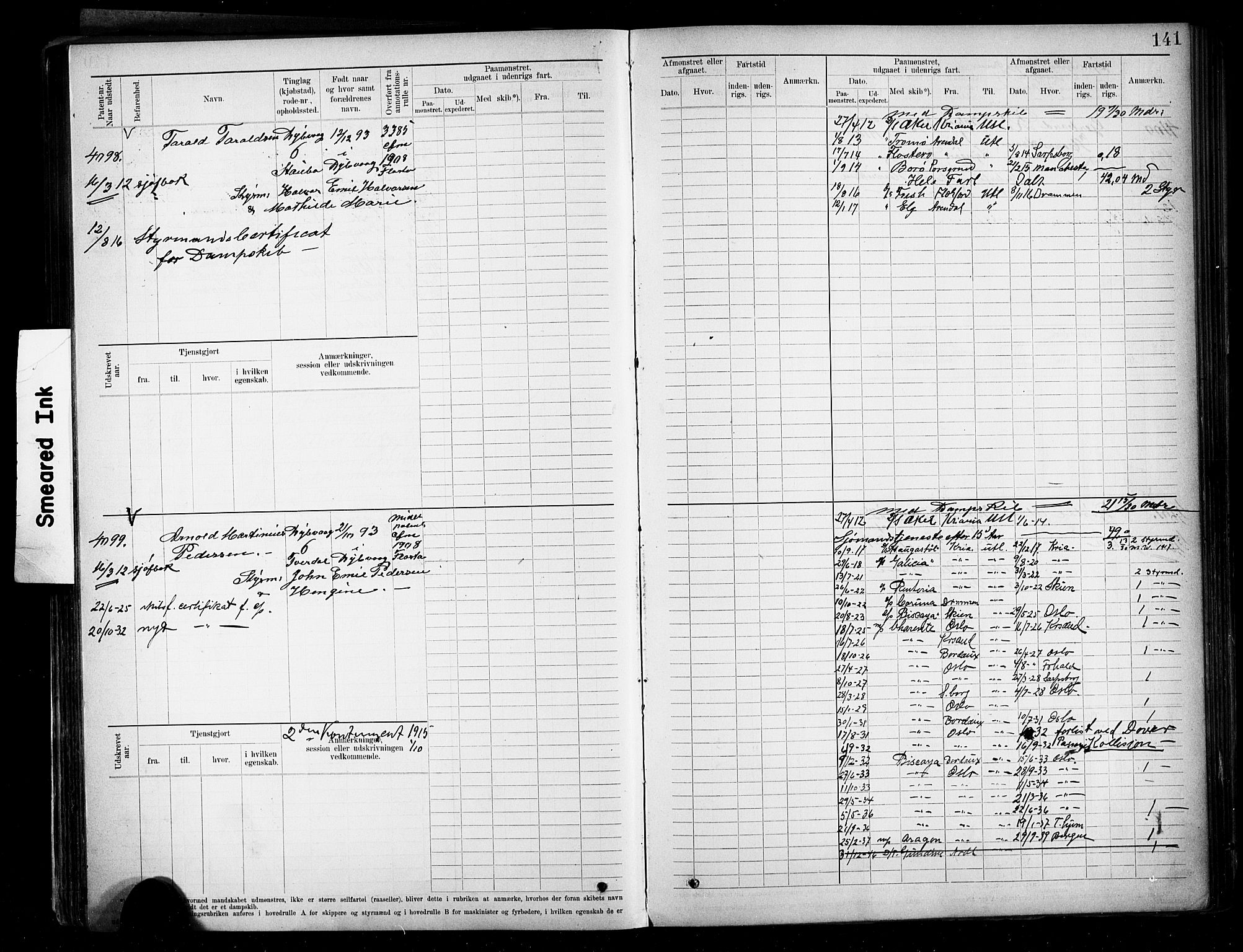 Tvedestrand mønstringskrets, AV/SAK-2031-0011/F/Fb/L0020: Hovedrulle A nr 3819-4409, U-36, 1906-1918, s. 146