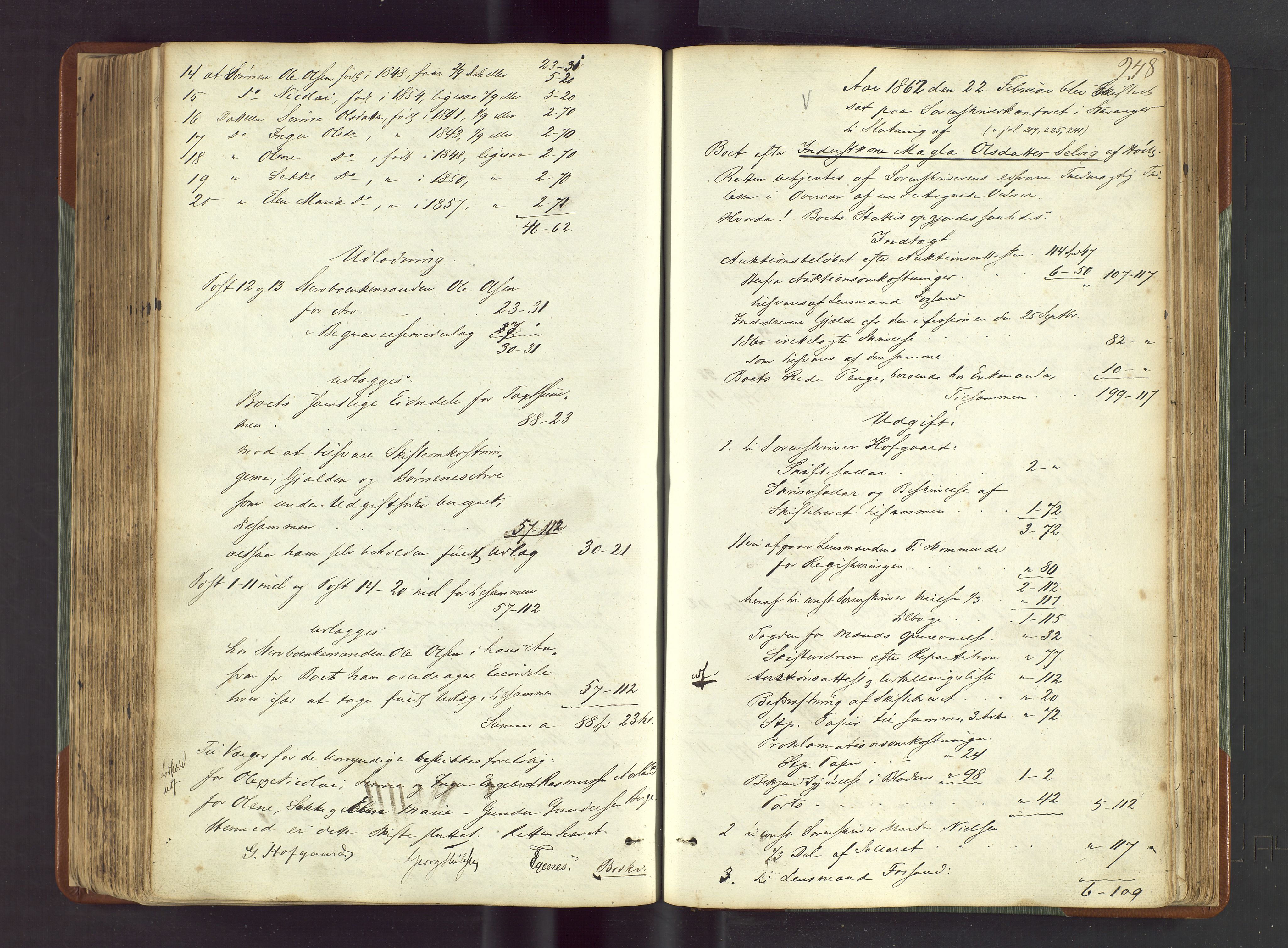 Ryfylke tingrett, AV/SAST-A-100055/001/IV/IVF/L0012a: Skifteforhandlingsprotokoll D1 Høle og Rennesøy, 1847-1880, s. 248