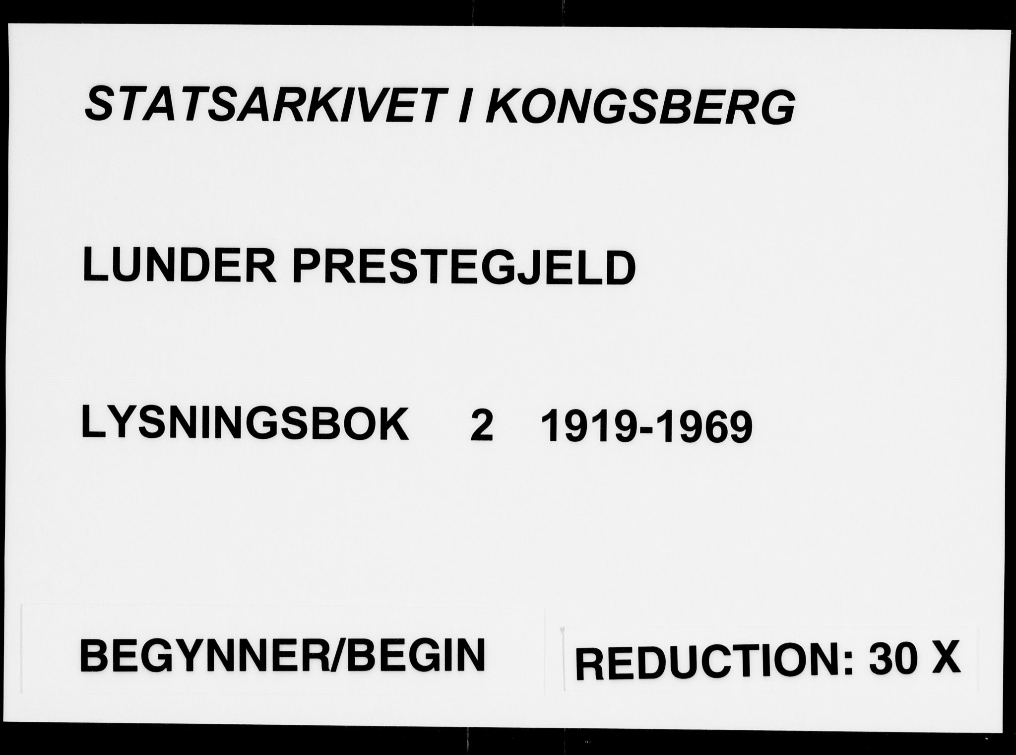 Lunder kirkebøker, AV/SAKO-A-629/H/Ha/L0002: Lysningsprotokoll nr. 2, 1919-1969