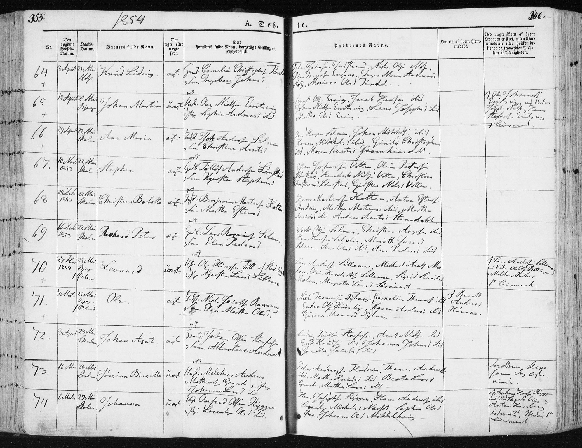 Ministerialprotokoller, klokkerbøker og fødselsregistre - Sør-Trøndelag, AV/SAT-A-1456/659/L0736: Ministerialbok nr. 659A06, 1842-1856, s. 355-356