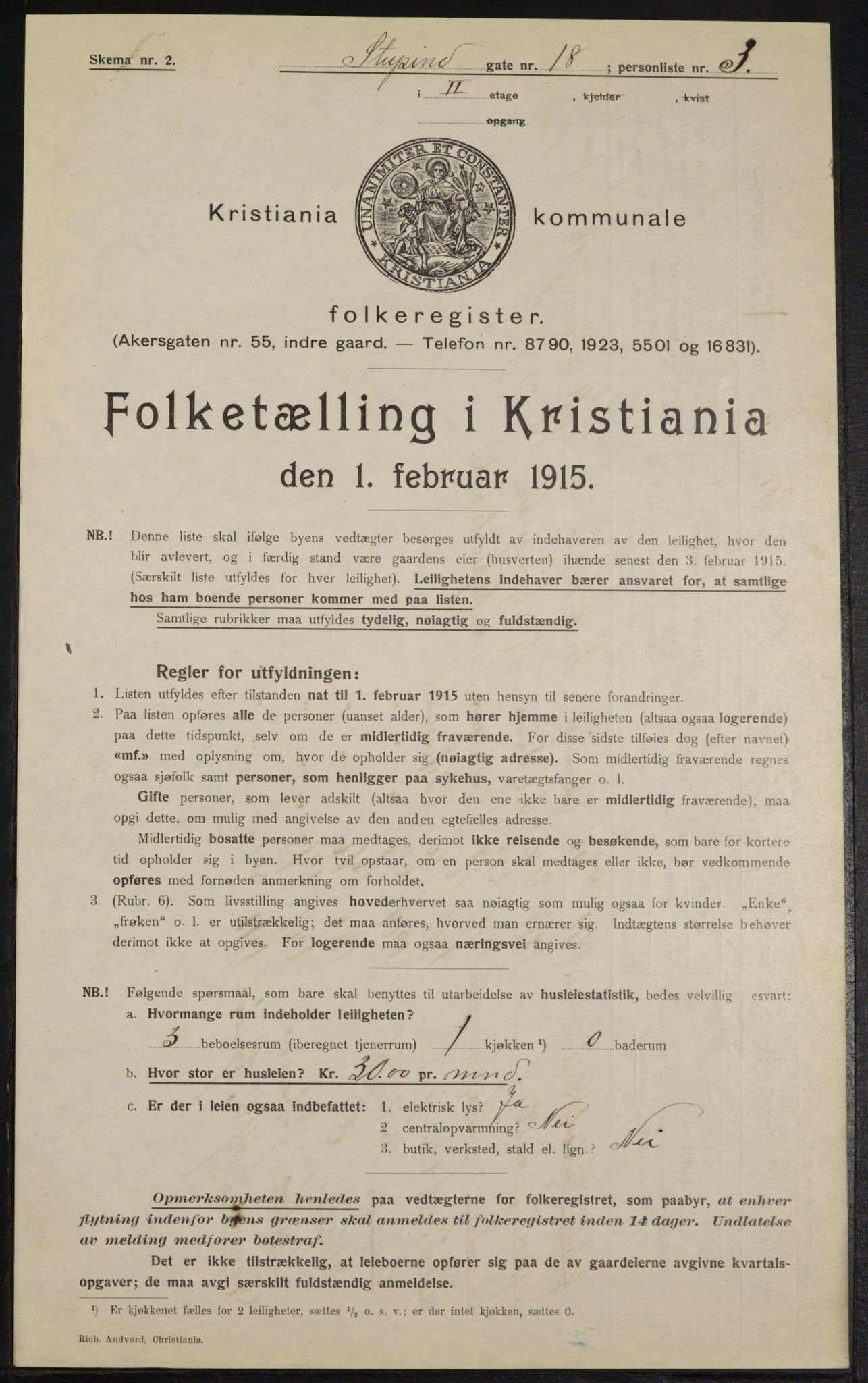 OBA, Kommunal folketelling 1.2.1915 for Kristiania, 1915, s. 104775