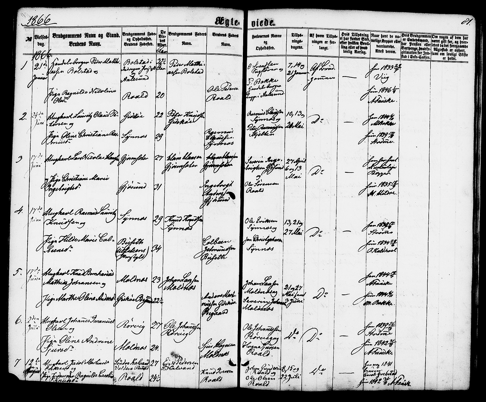 Ministerialprotokoller, klokkerbøker og fødselsregistre - Møre og Romsdal, SAT/A-1454/537/L0518: Ministerialbok nr. 537A02, 1862-1876, s. 81