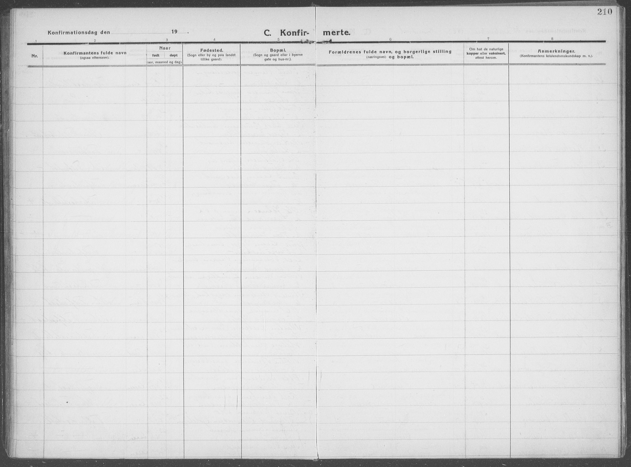 Brandval prestekontor, SAH/PREST-034/H/Ha/Haa/L0004: Ministerialbok nr. 4, 1910-1924, s. 210