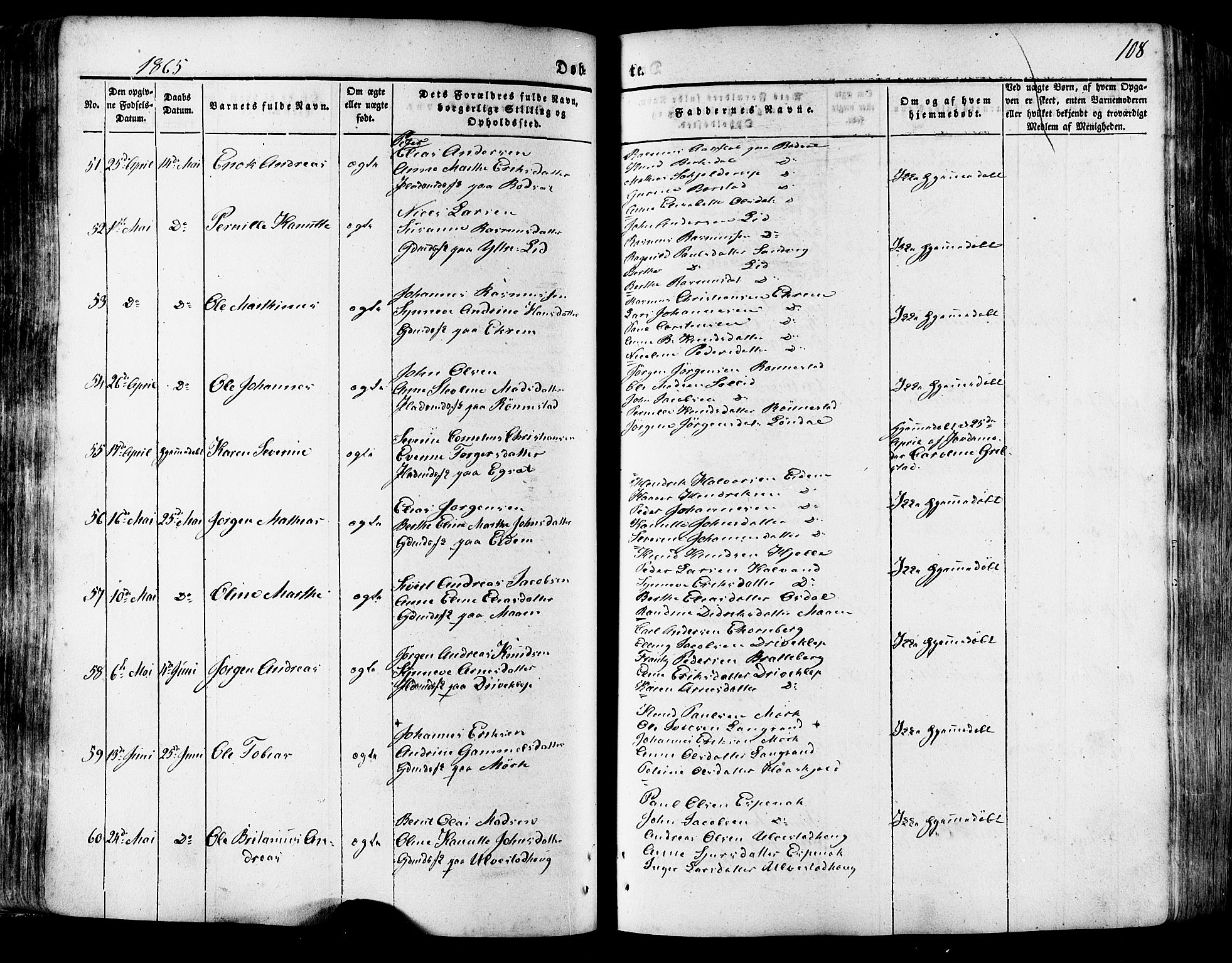 Ministerialprotokoller, klokkerbøker og fødselsregistre - Møre og Romsdal, AV/SAT-A-1454/511/L0140: Ministerialbok nr. 511A07, 1851-1878, s. 108