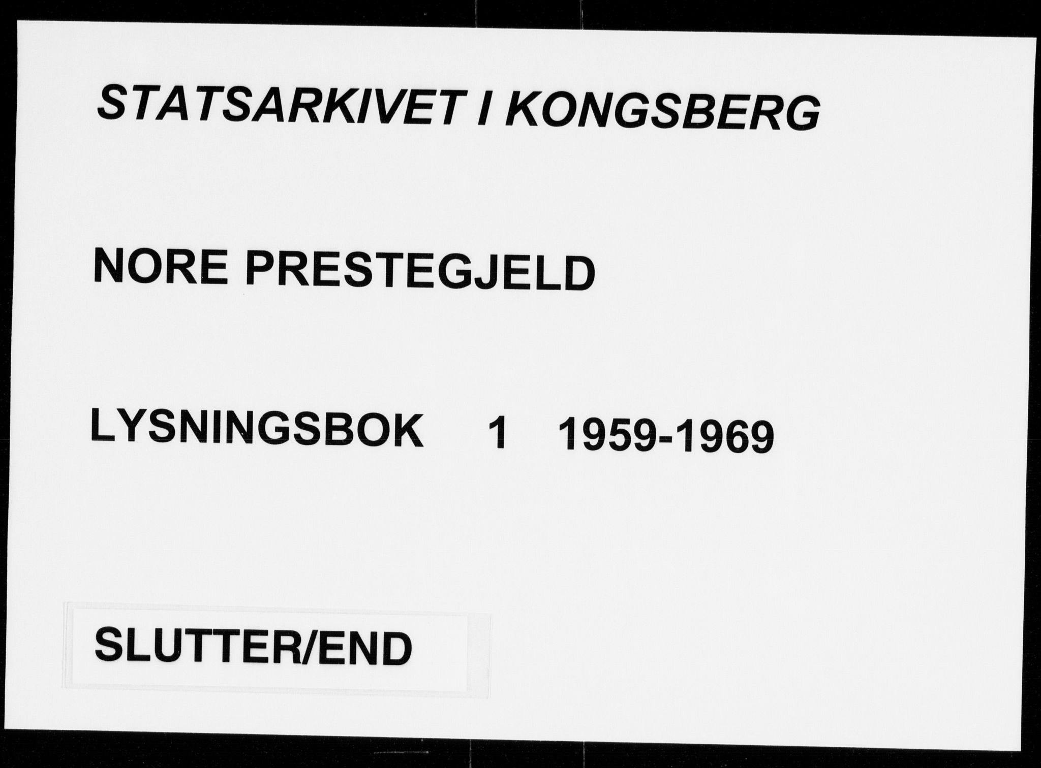 Nore kirkebøker, AV/SAKO-A-238/H/Ha/L0002: Lysningsprotokoll nr. 2, 1959-1969