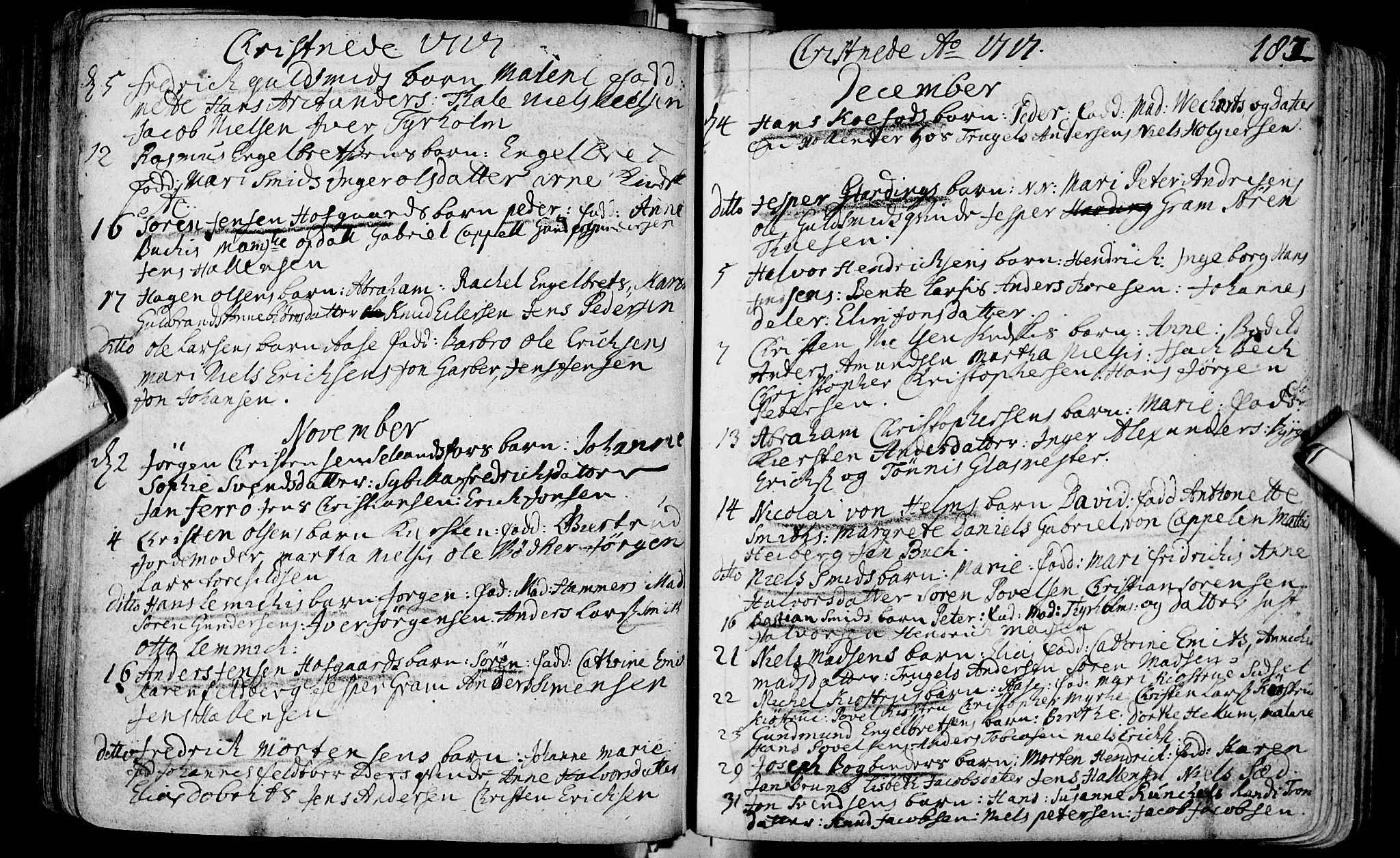 Bragernes kirkebøker, SAKO/A-6/F/Fa/L0003: Ministerialbok nr. I 3, 1706-1734, s. 182