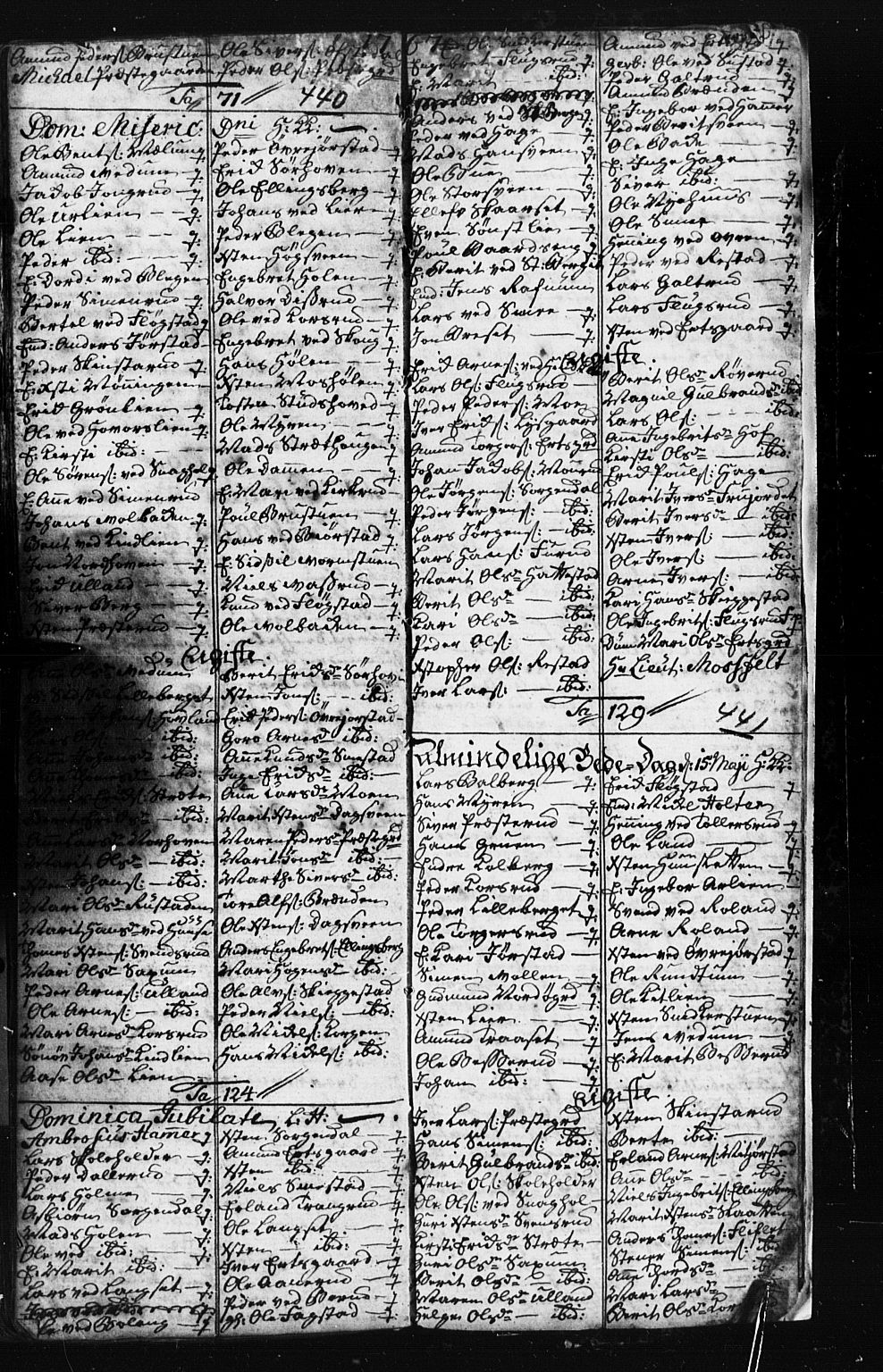 Fåberg prestekontor, SAH/PREST-086/H/Ha/Hab/L0001: Klokkerbok nr. 1, 1727-1767, s. 440-441