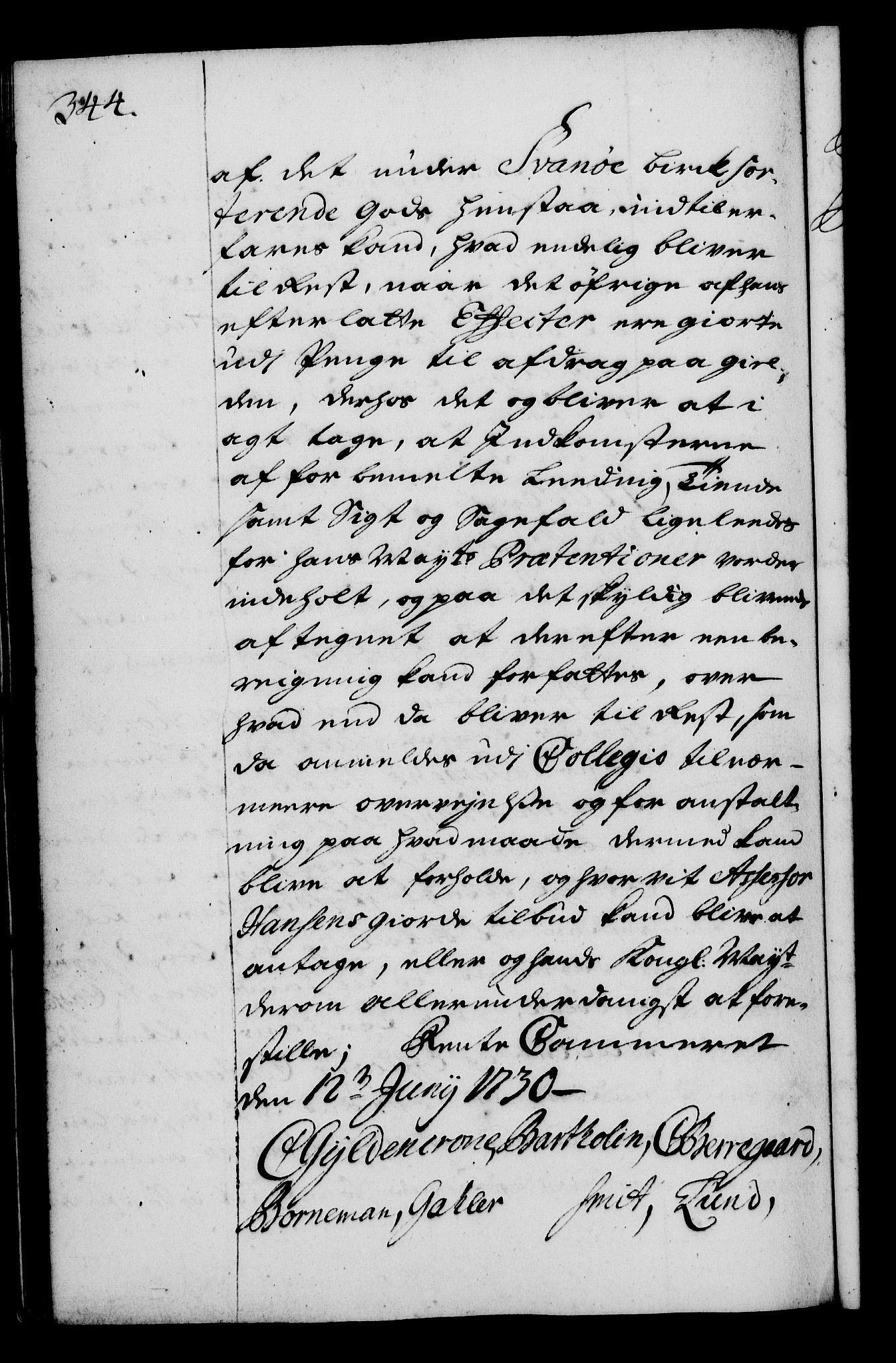 Rentekammeret, Kammerkanselliet, RA/EA-3111/G/Gg/Gga/L0003: Norsk ekspedisjonsprotokoll med register (merket RK 53.3), 1727-1734, s. 344