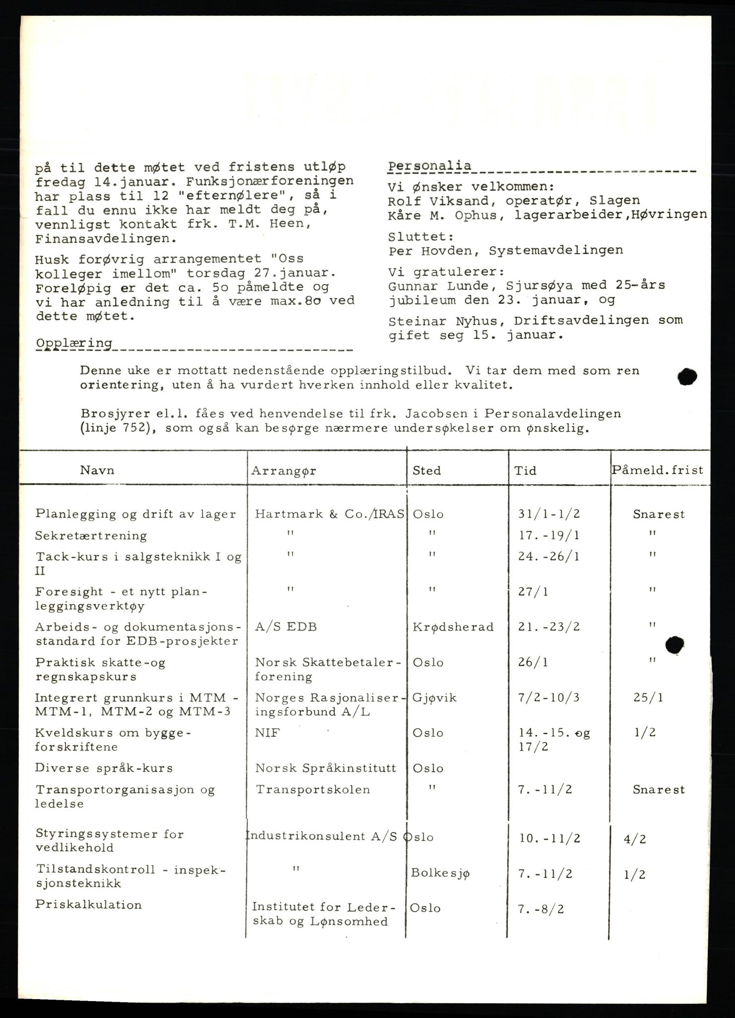 Pa 0982 - Esso Norge A/S, AV/SAST-A-100448/X/Xd/L0004: Esso Extra Nytt, 1963-1976