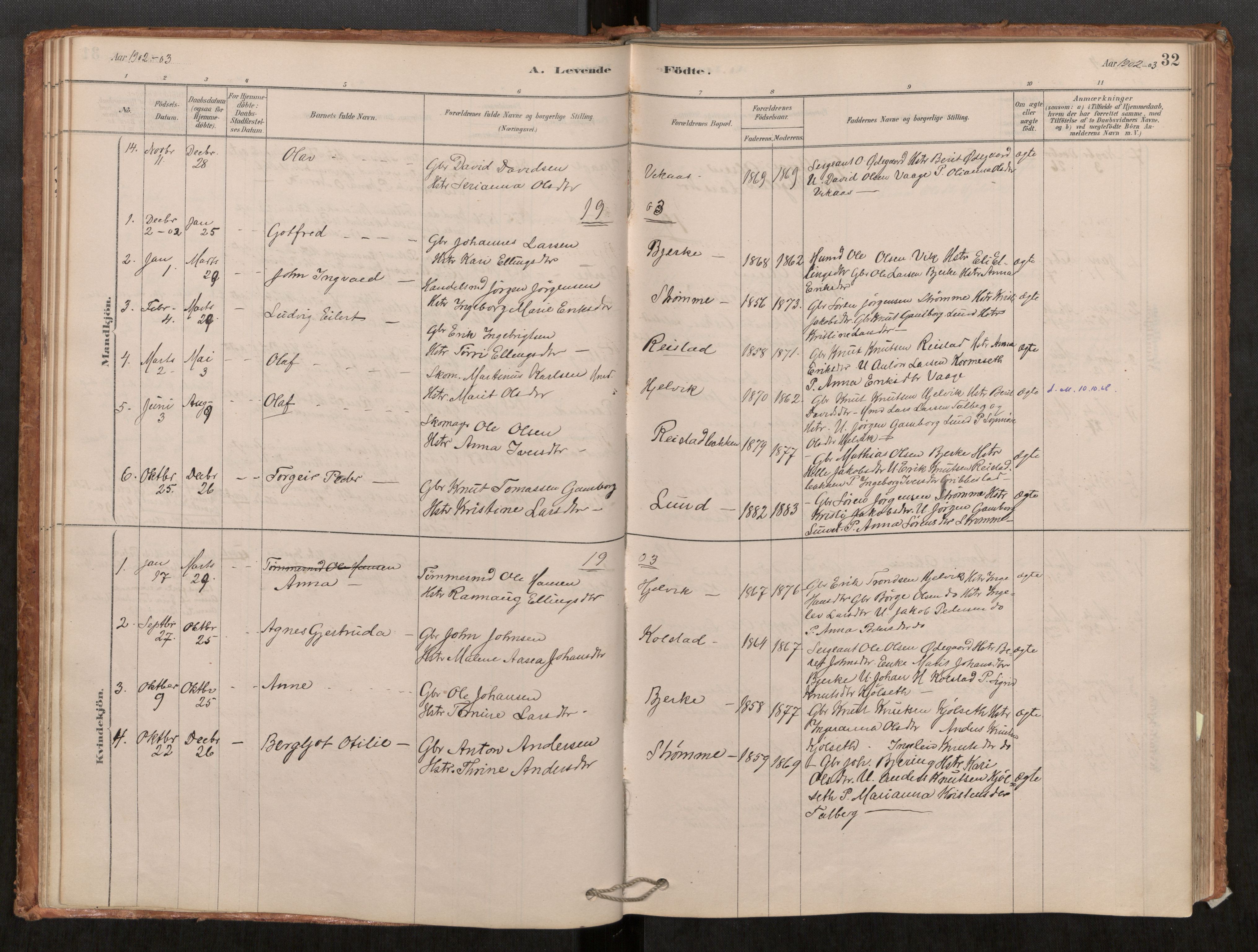 Ministerialprotokoller, klokkerbøker og fødselsregistre - Møre og Romsdal, AV/SAT-A-1454/550/L0621: Ministerialbok nr. 550A01, 1878-1915, s. 32