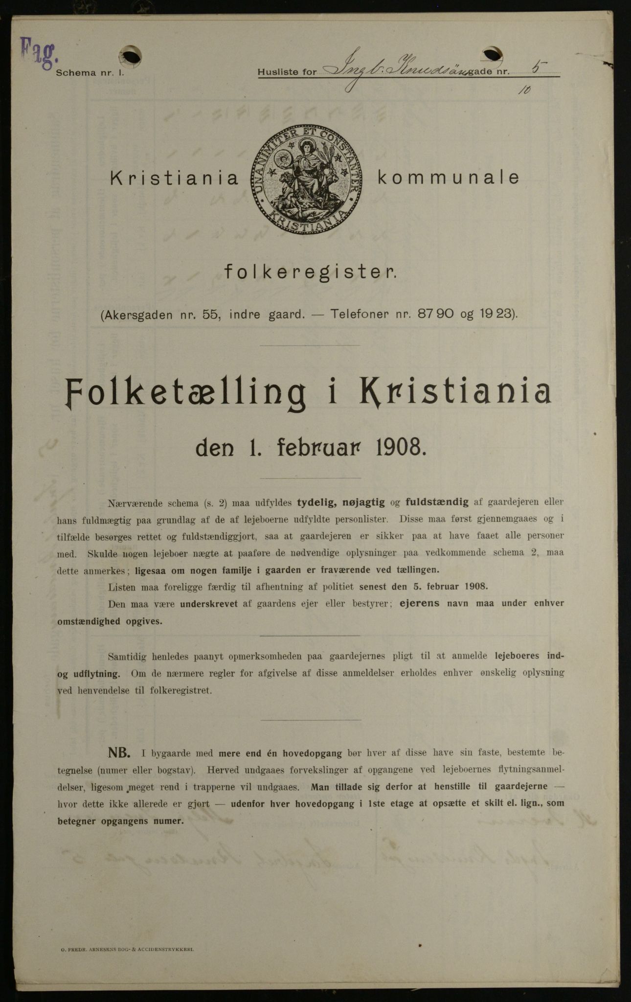 OBA, Kommunal folketelling 1.2.1908 for Kristiania kjøpstad, 1908, s. 39360