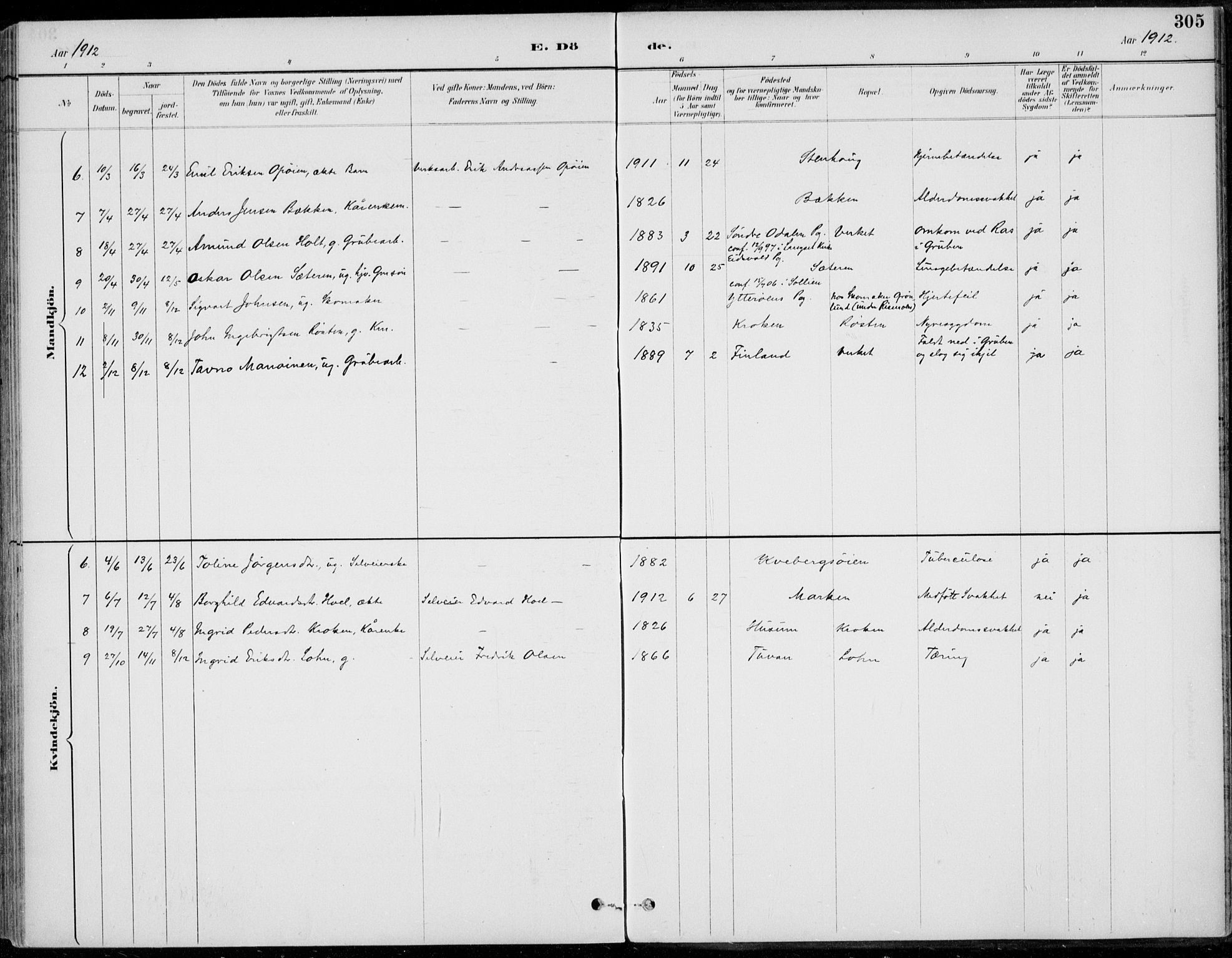 Alvdal prestekontor, AV/SAH-PREST-060/H/Ha/Haa/L0003: Ministerialbok nr. 3, 1886-1912, s. 305