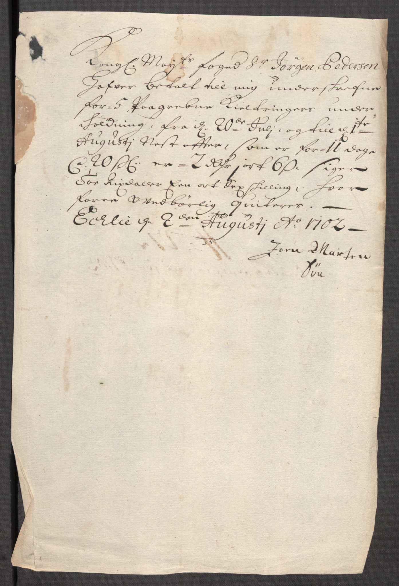 Rentekammeret inntil 1814, Reviderte regnskaper, Fogderegnskap, AV/RA-EA-4092/R60/L3952: Fogderegnskap Orkdal og Gauldal, 1702, s. 204