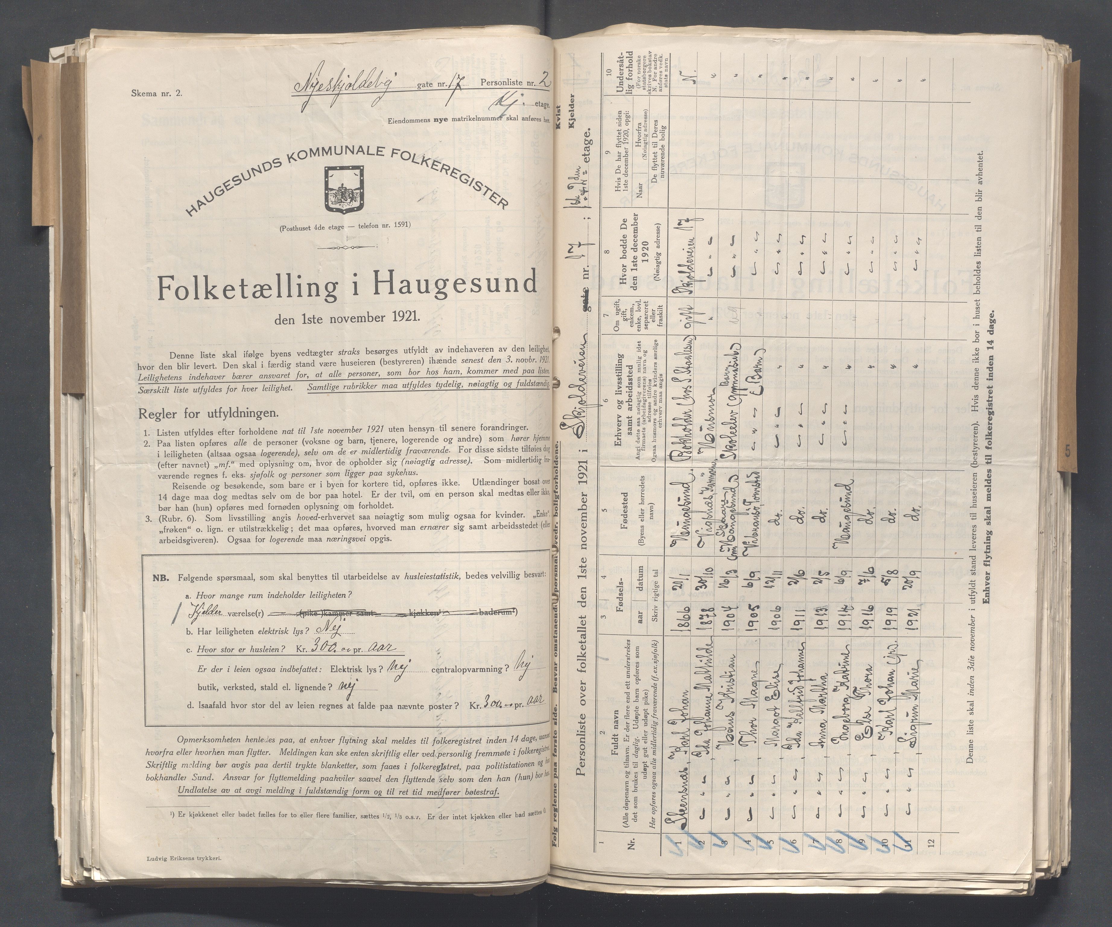IKAR, Kommunal folketelling 1.11.1921 for Haugesund, 1921, s. 4012