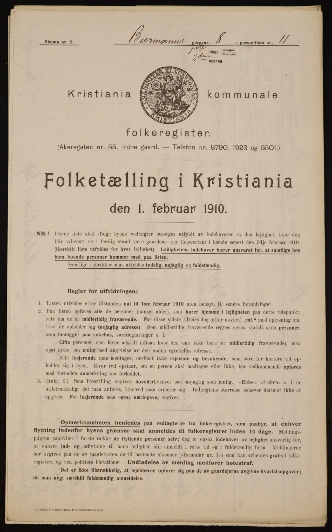 OBA, Kommunal folketelling 1.2.1910 for Kristiania, 1910, s. 4623