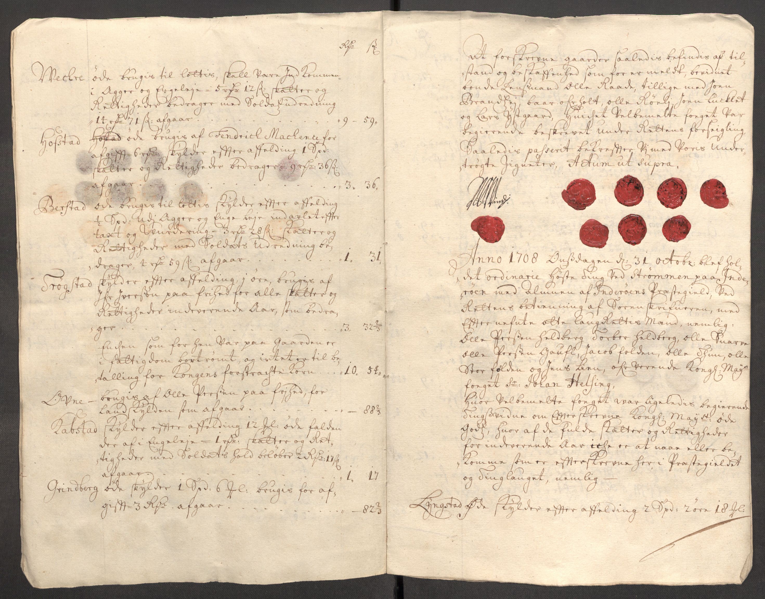 Rentekammeret inntil 1814, Reviderte regnskaper, Fogderegnskap, AV/RA-EA-4092/R63/L4316: Fogderegnskap Inderøy, 1708, s. 266
