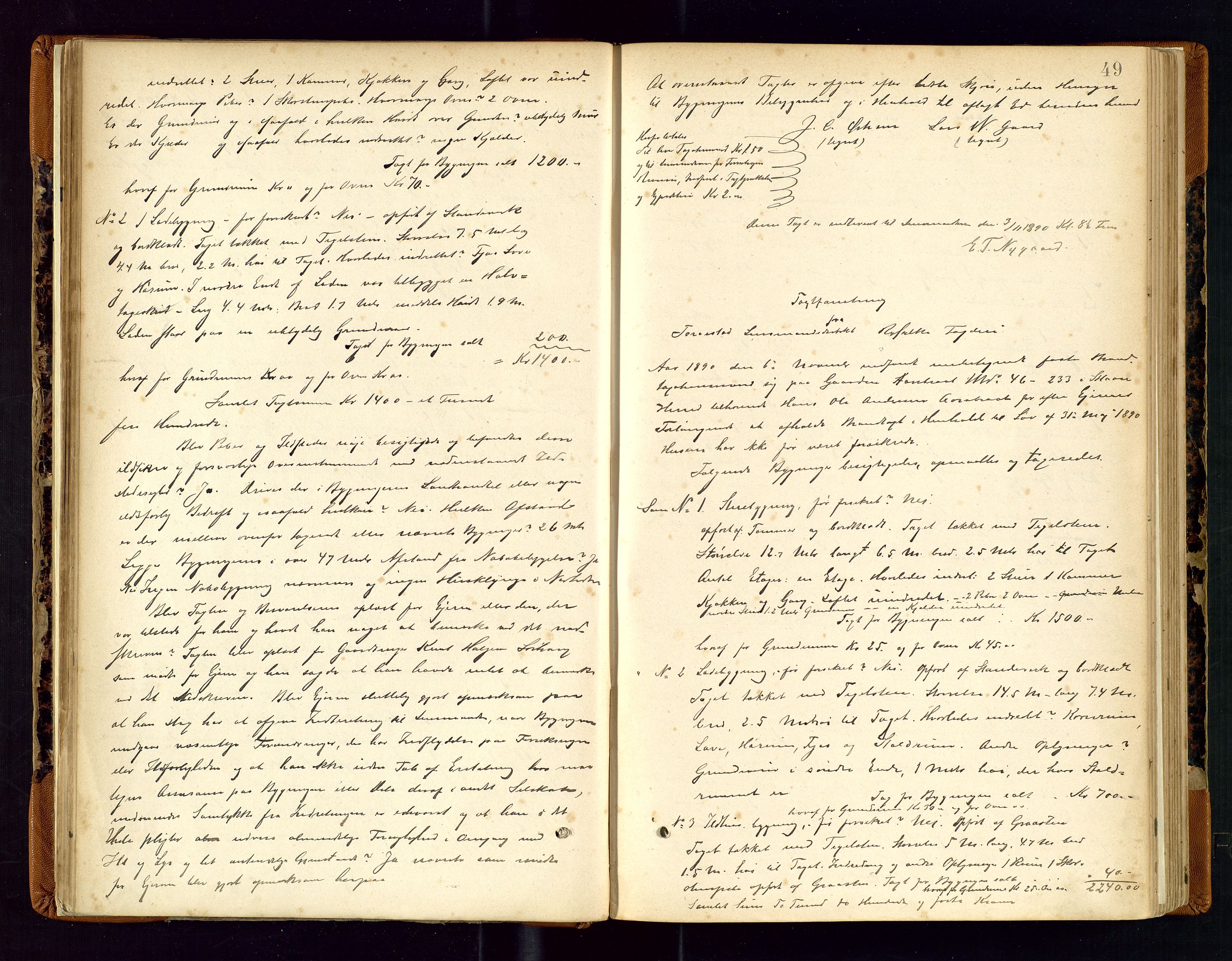 Torvestad lensmannskontor, SAST/A-100307/1/Goa/L0002: "Brandtaxationsprotokol for Torvestad Thinglag", 1883-1917, s. 48b-49a