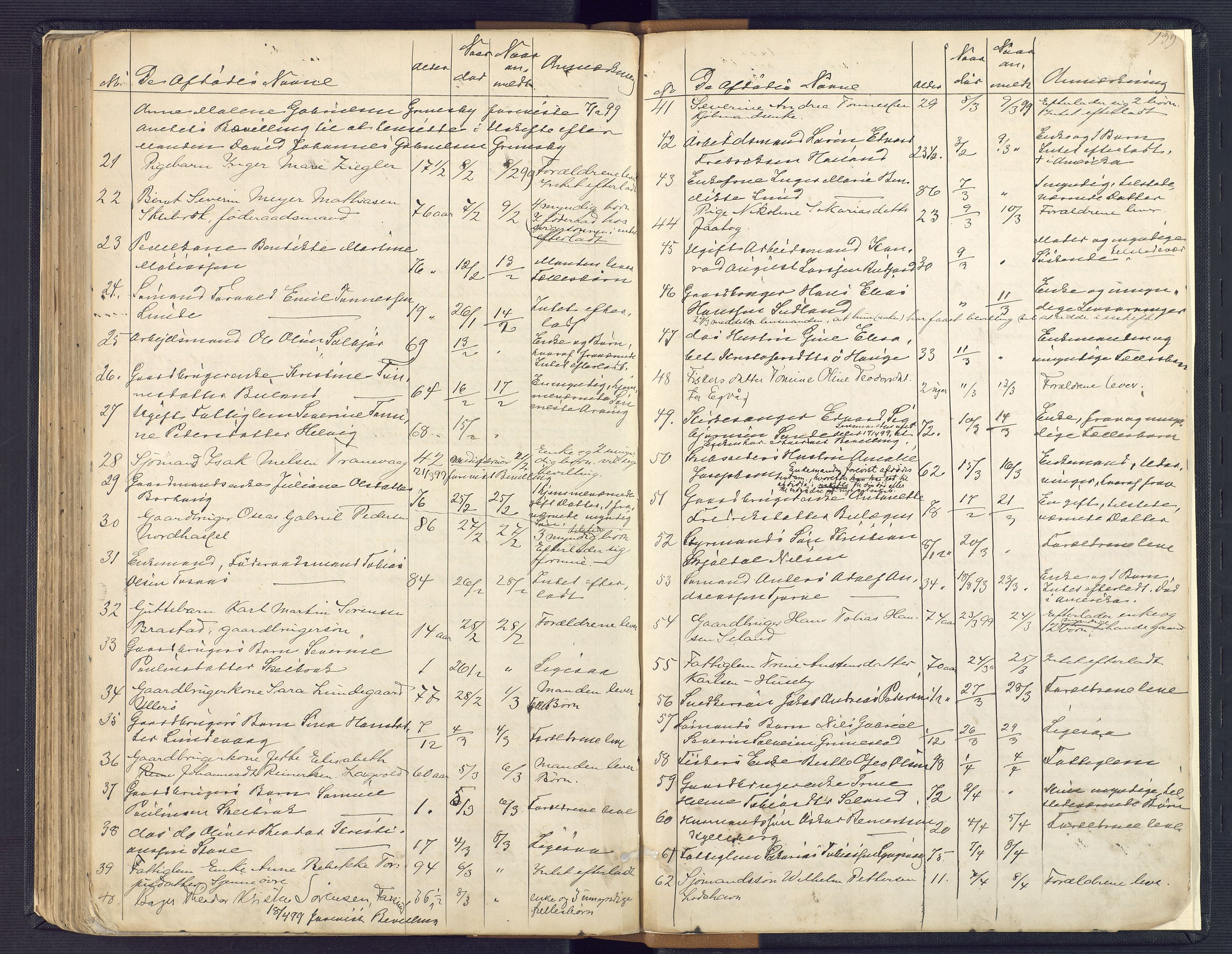 Lyngdal sorenskriveri, AV/SAK-1221-0004/H/Ha/L0835/0005: Dødsfallsprotokoller / Dødsfallsprotokoll, 1862-1899, s. 138b-139a