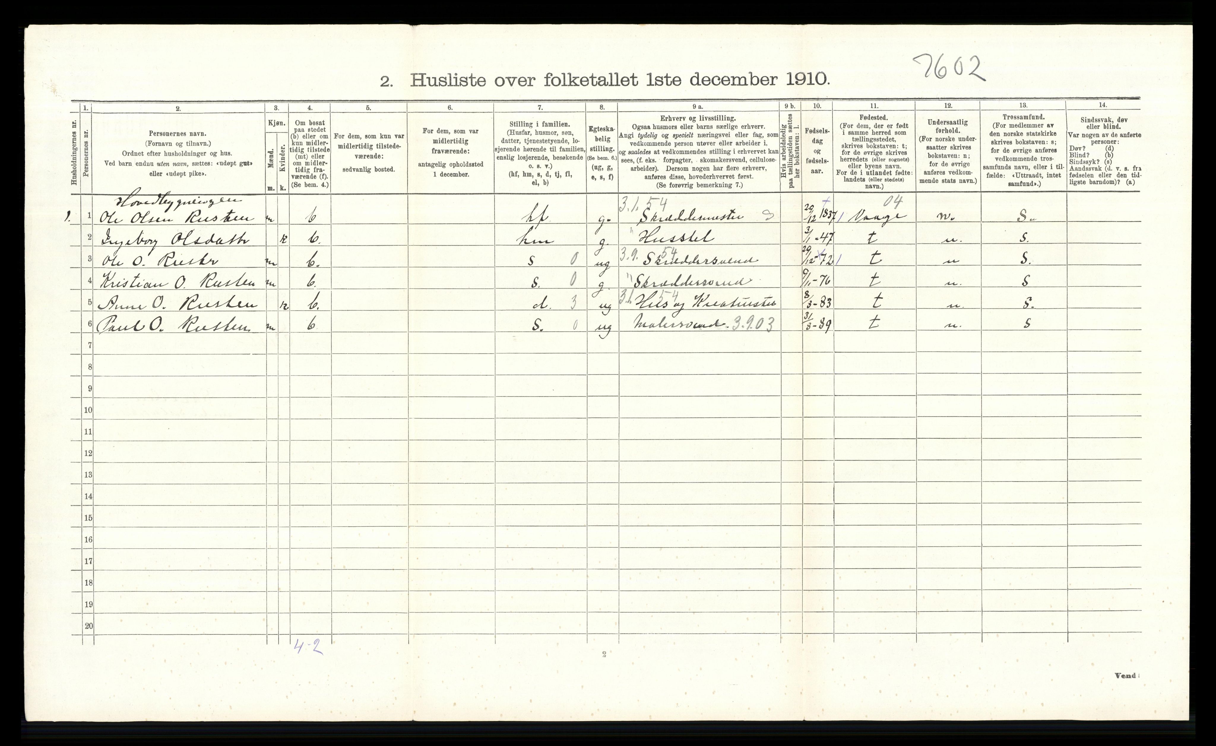 RA, Folketelling 1910 for 0517 Sel herred, 1910, s. 345