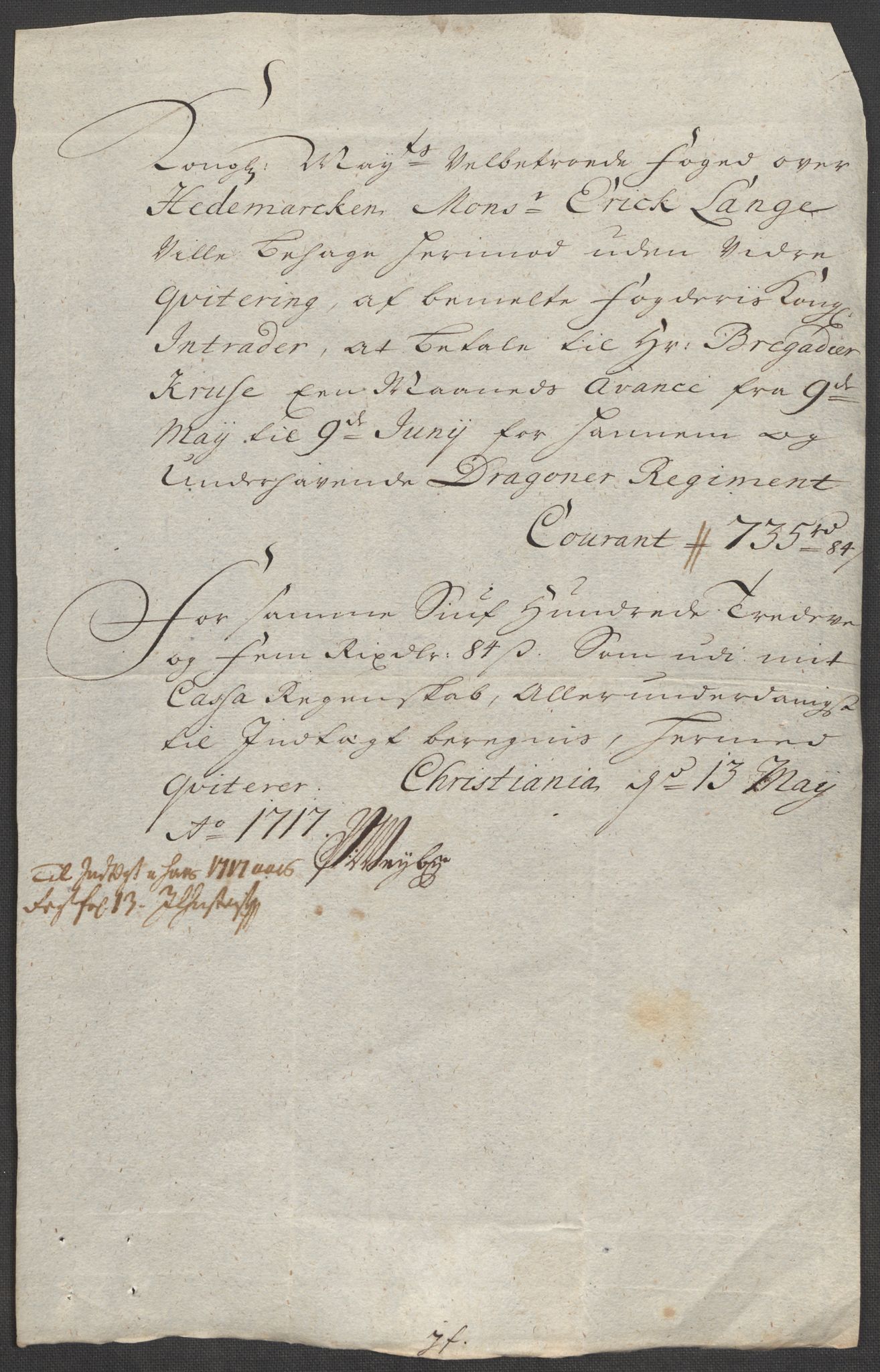 Rentekammeret inntil 1814, Reviderte regnskaper, Fogderegnskap, AV/RA-EA-4092/R16/L1056: Fogderegnskap Hedmark, 1717, s. 396