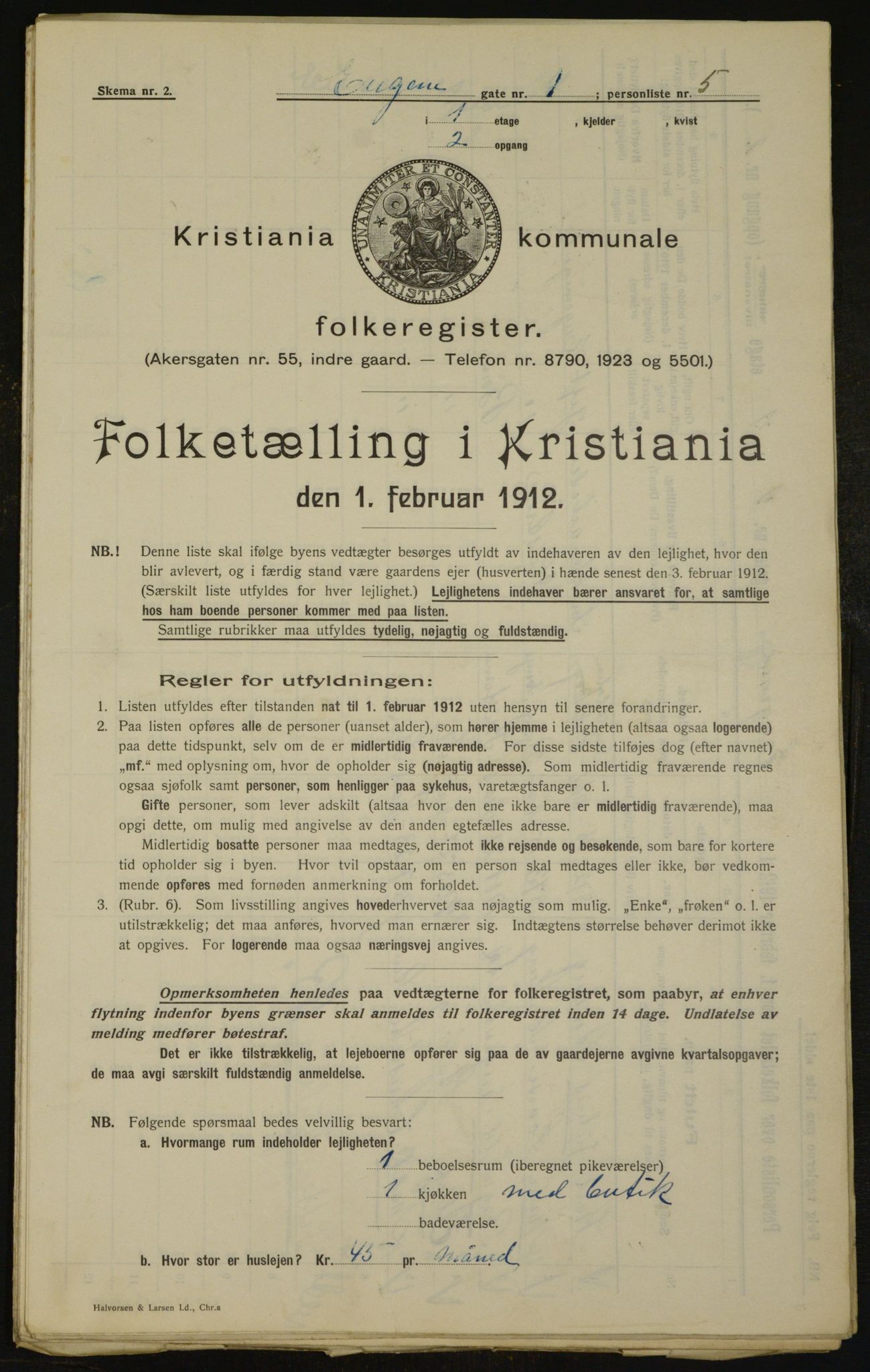 OBA, Kommunal folketelling 1.2.1912 for Kristiania, 1912, s. 22594