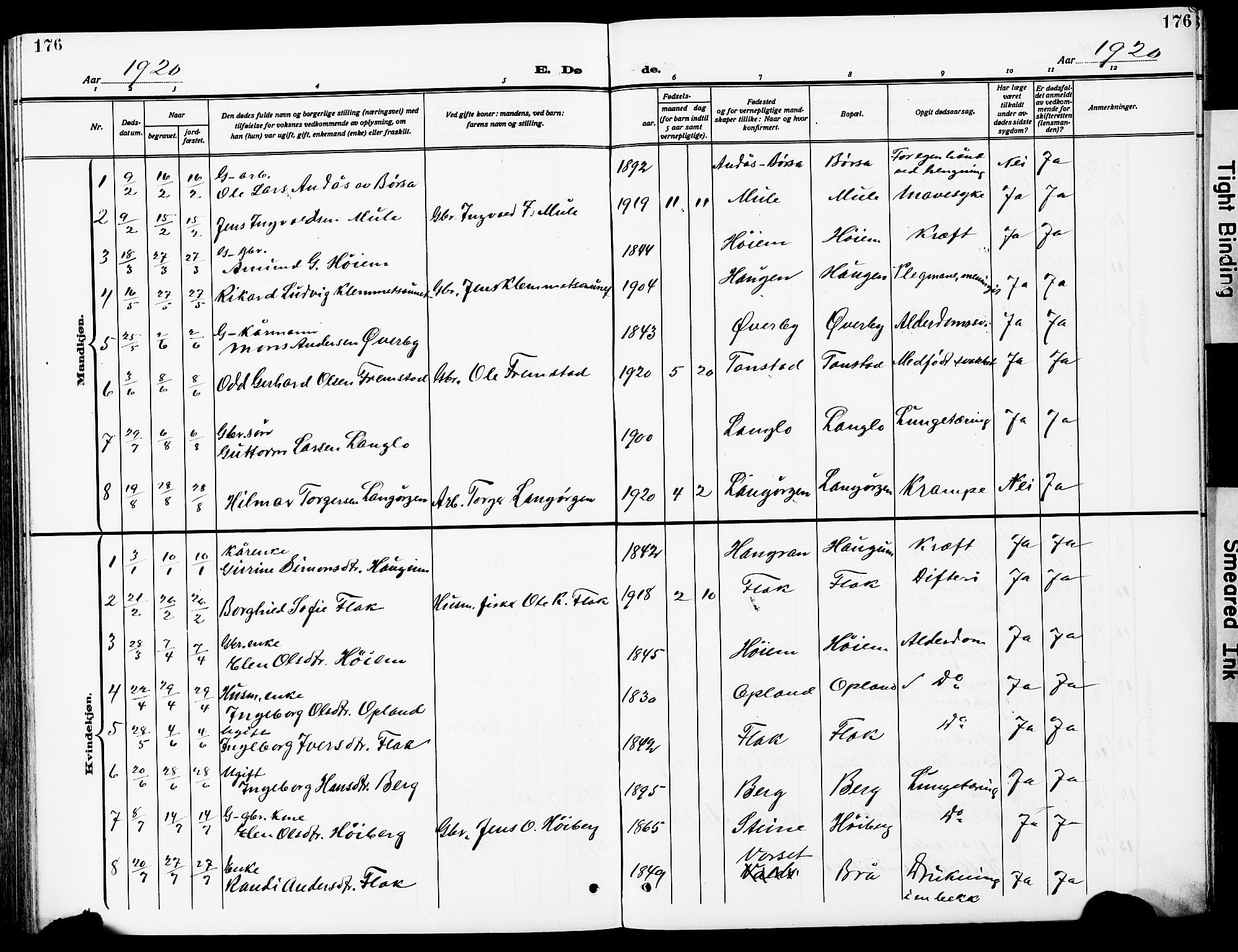 Ministerialprotokoller, klokkerbøker og fødselsregistre - Sør-Trøndelag, AV/SAT-A-1456/612/L0388: Klokkerbok nr. 612C04, 1909-1929, s. 176