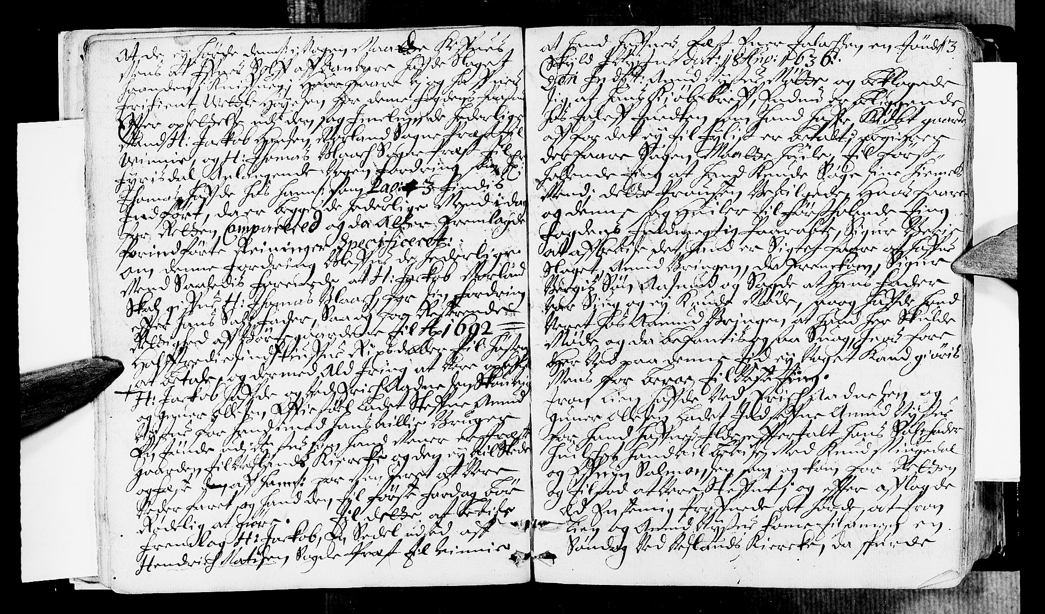 Vest-Telemark sorenskriveri, AV/SAKO-A-134/F/Fa/L0015: Tingbok, 1692-1697, s. 13
