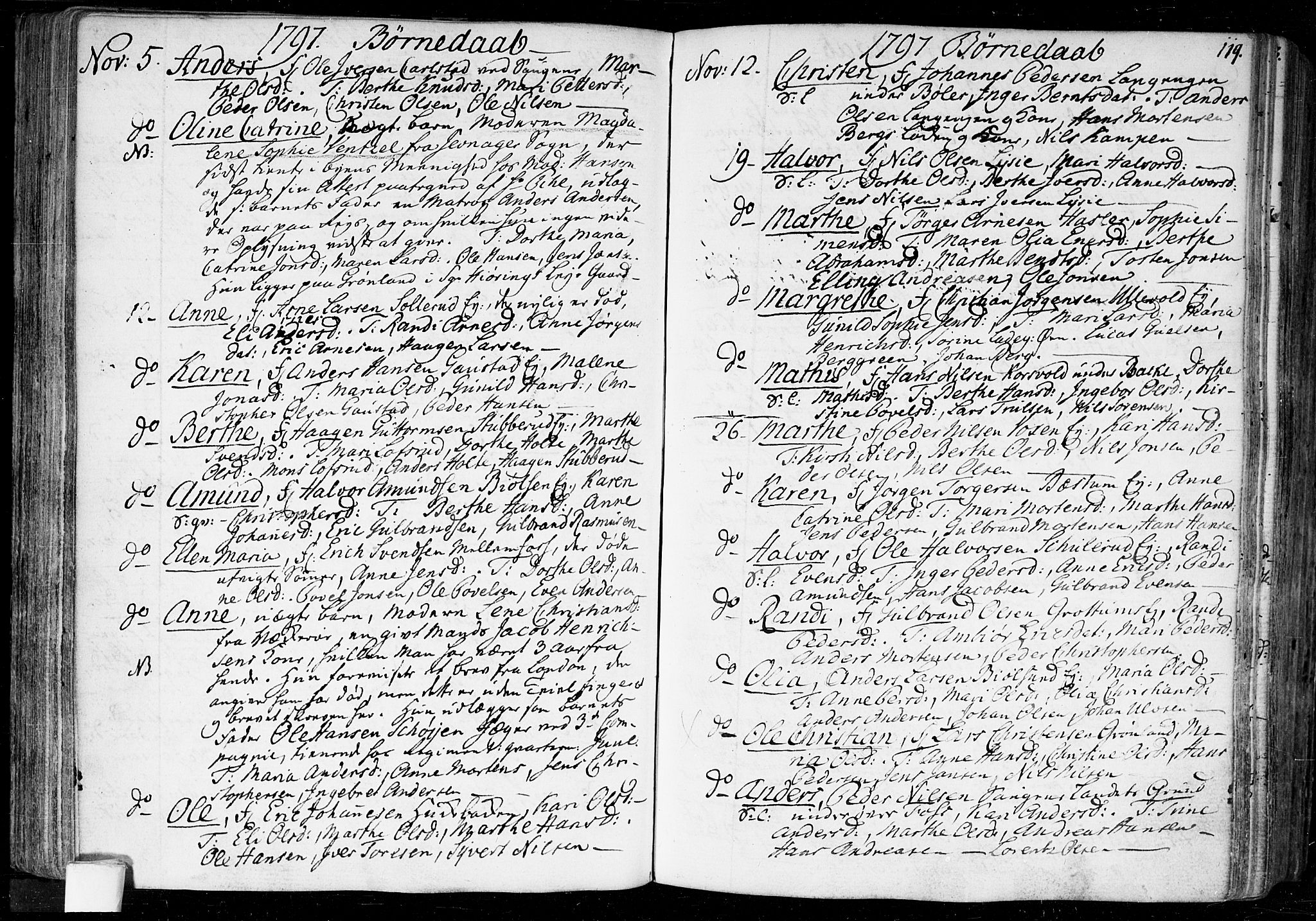 Aker prestekontor kirkebøker, SAO/A-10861/F/L0010: Ministerialbok nr. 10, 1786-1809, s. 119