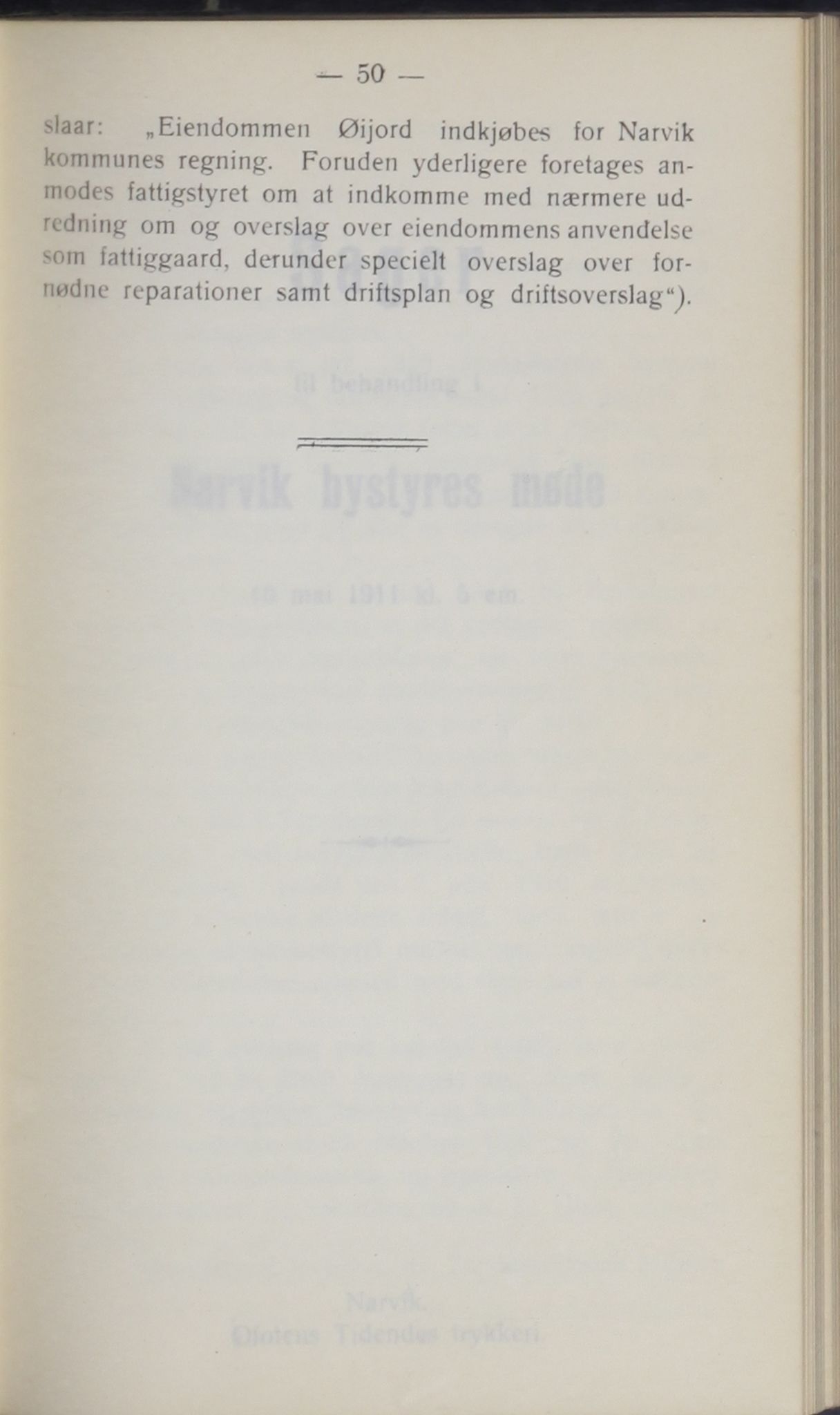 Narvik kommune. Formannskap , AIN/K-18050.150/A/Ab/L0001: Møtebok, 1911