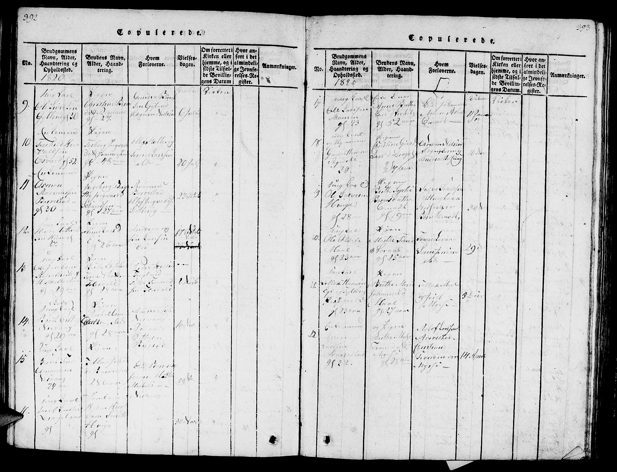 Sokndal sokneprestkontor, AV/SAST-A-101808: Ministerialbok nr. A 6, 1815-1826, s. 392-393