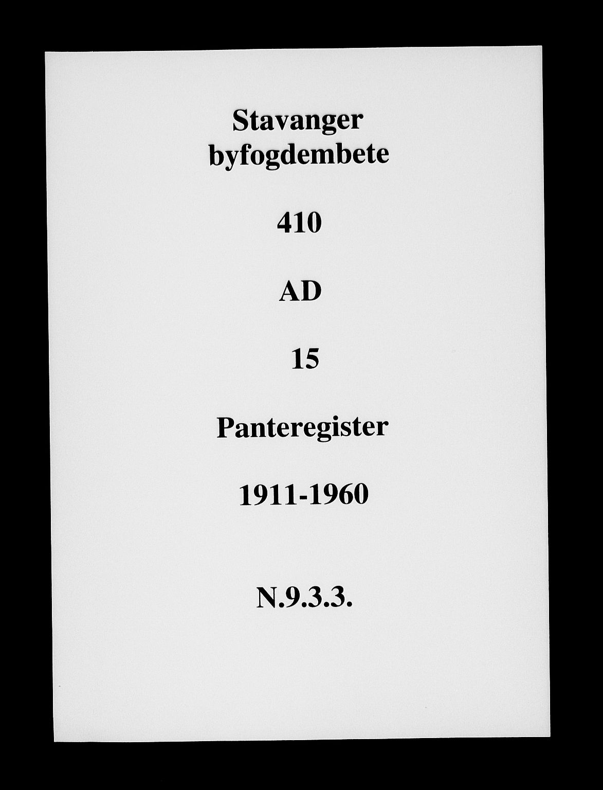 Stavanger byfogd, SAST/A-101408/001/4/41/410/410AD/L0015: Panteregister nr. AD 15, 1923