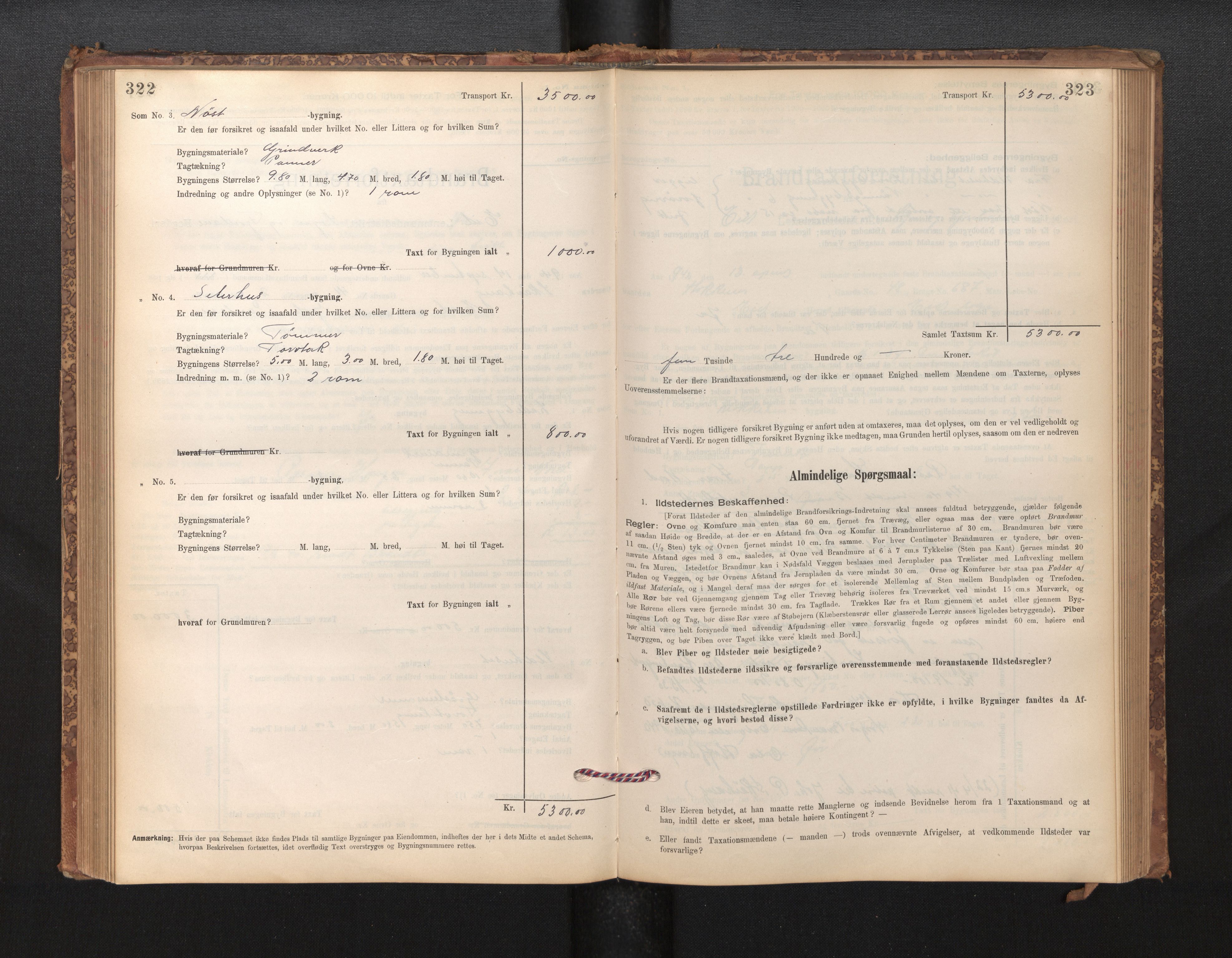 Lensmannen i Eid, AV/SAB-A-27001/0012/L0007: Branntakstprotokoll, skjematakst, 1896-1929, s. 322-323