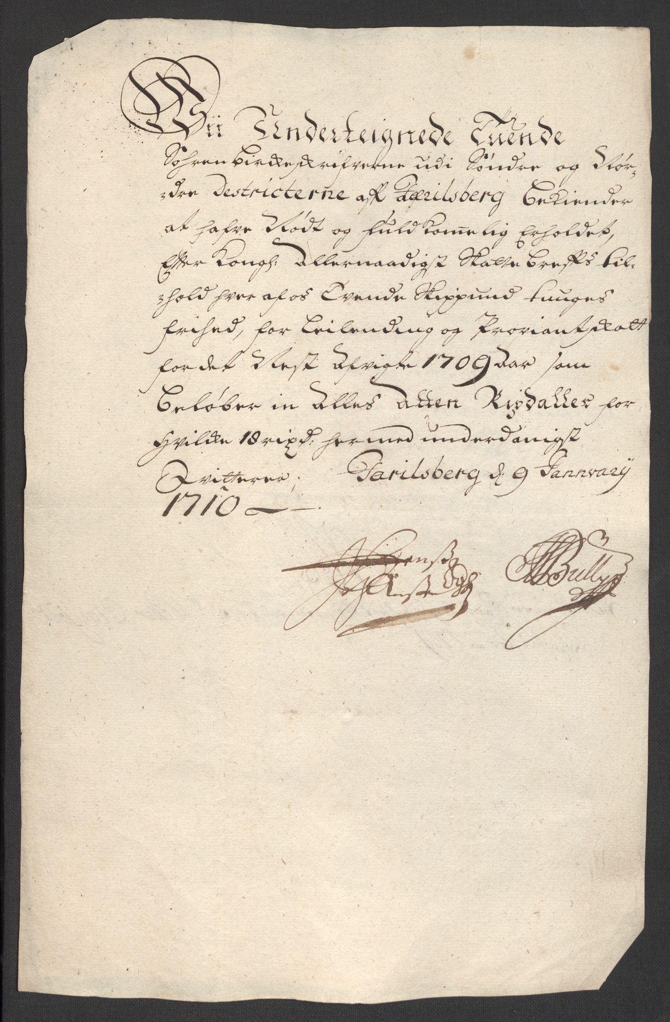 Rentekammeret inntil 1814, Reviderte regnskaper, Fogderegnskap, RA/EA-4092/R32/L1874: Fogderegnskap Jarlsberg grevskap, 1709, s. 250