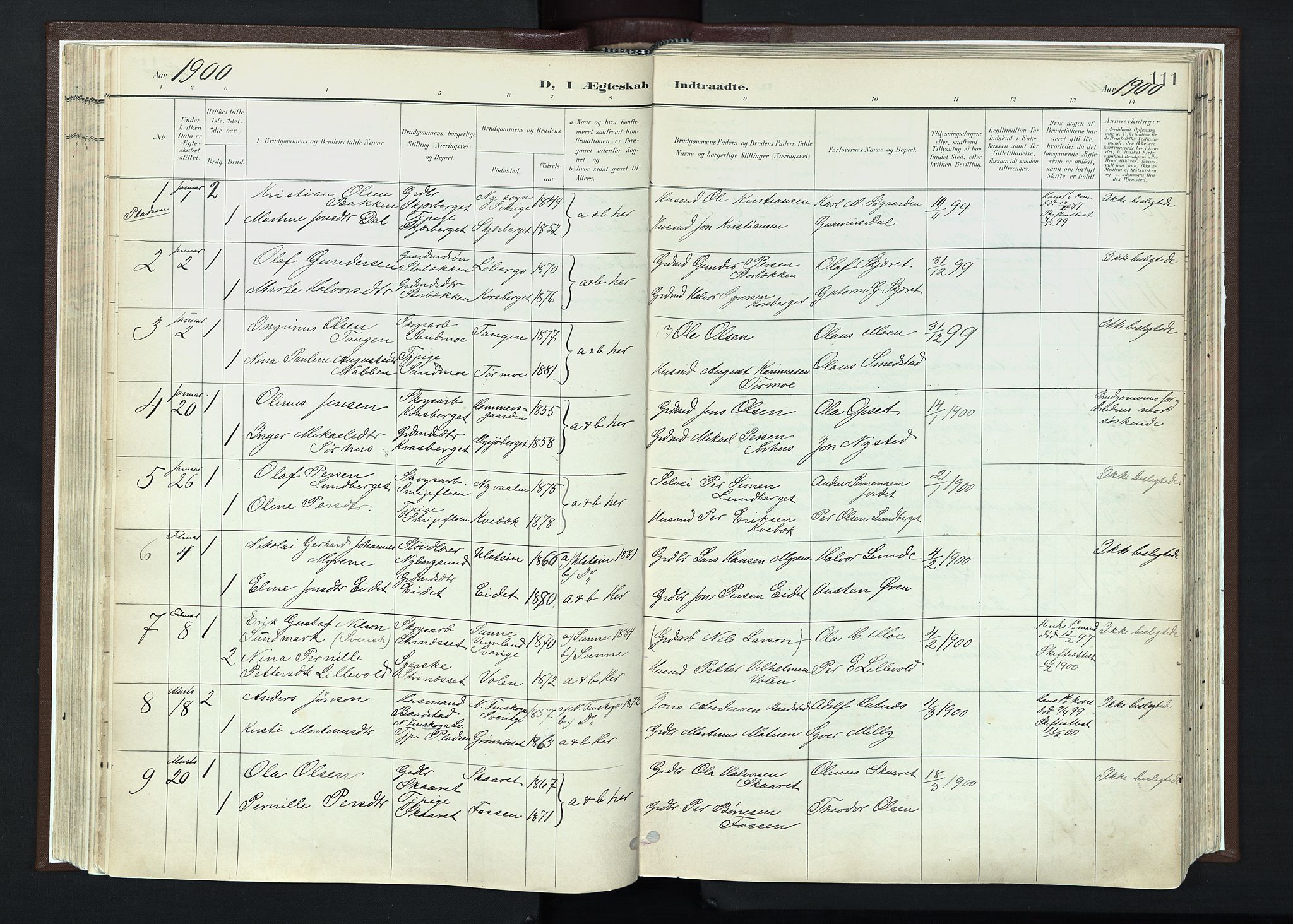 Trysil prestekontor, AV/SAH-PREST-046/H/Ha/Haa/L0013: Ministerialbok nr. 13, 1898-1911, s. 111