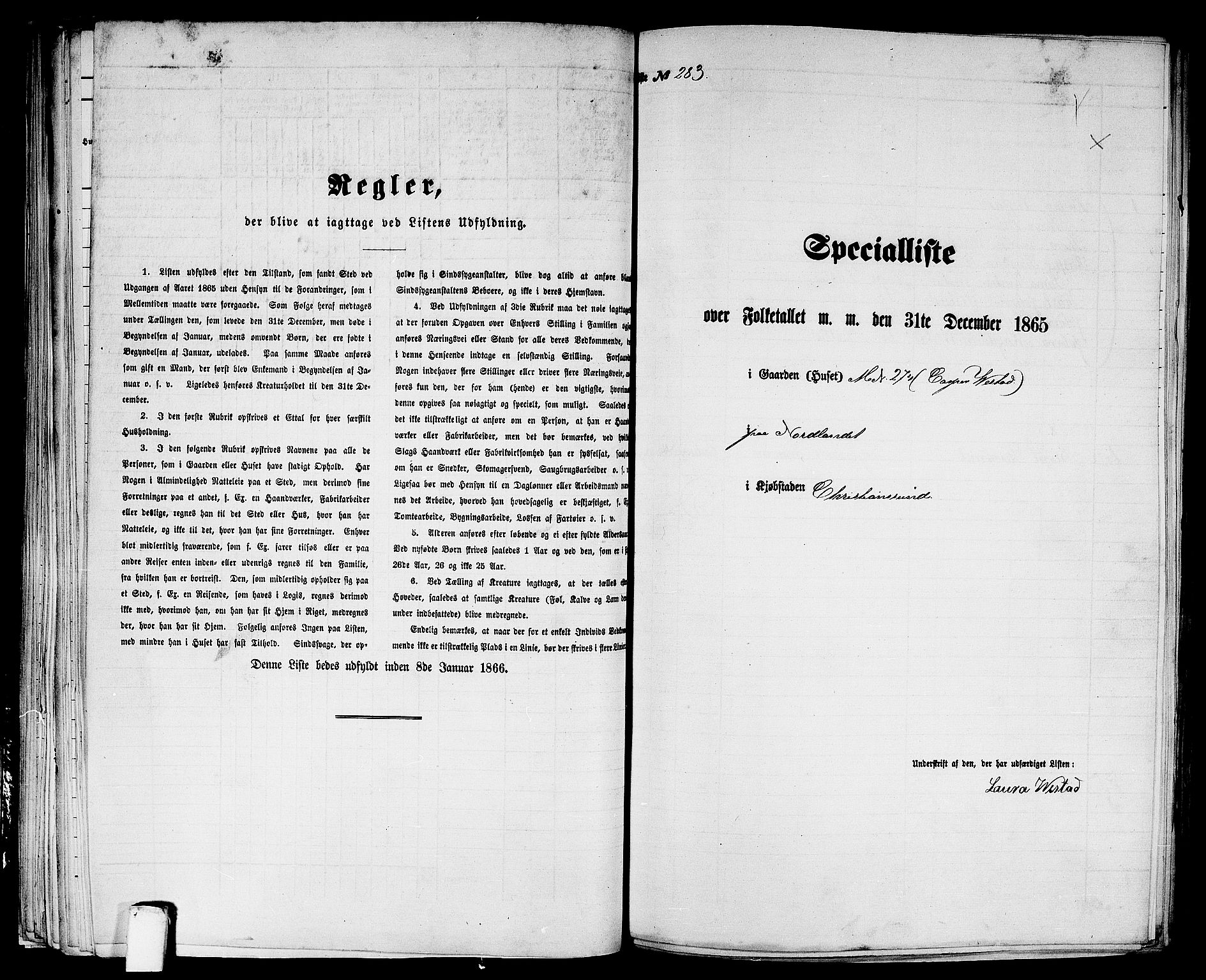 RA, Folketelling 1865 for 1503B Kristiansund prestegjeld, Kristiansund kjøpstad, 1865, s. 579