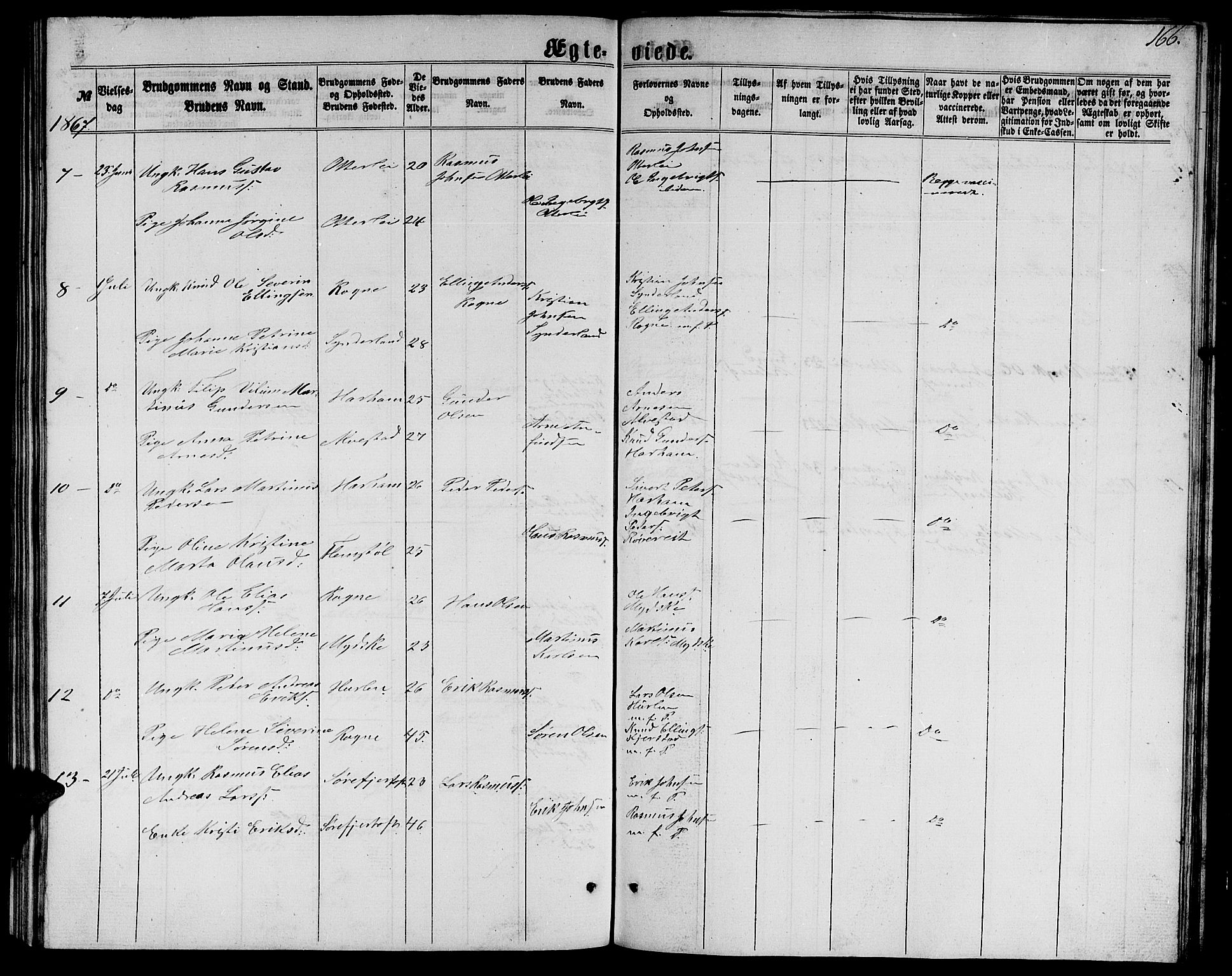 Ministerialprotokoller, klokkerbøker og fødselsregistre - Møre og Romsdal, AV/SAT-A-1454/536/L0508: Klokkerbok nr. 536C03, 1860-1870, s. 166