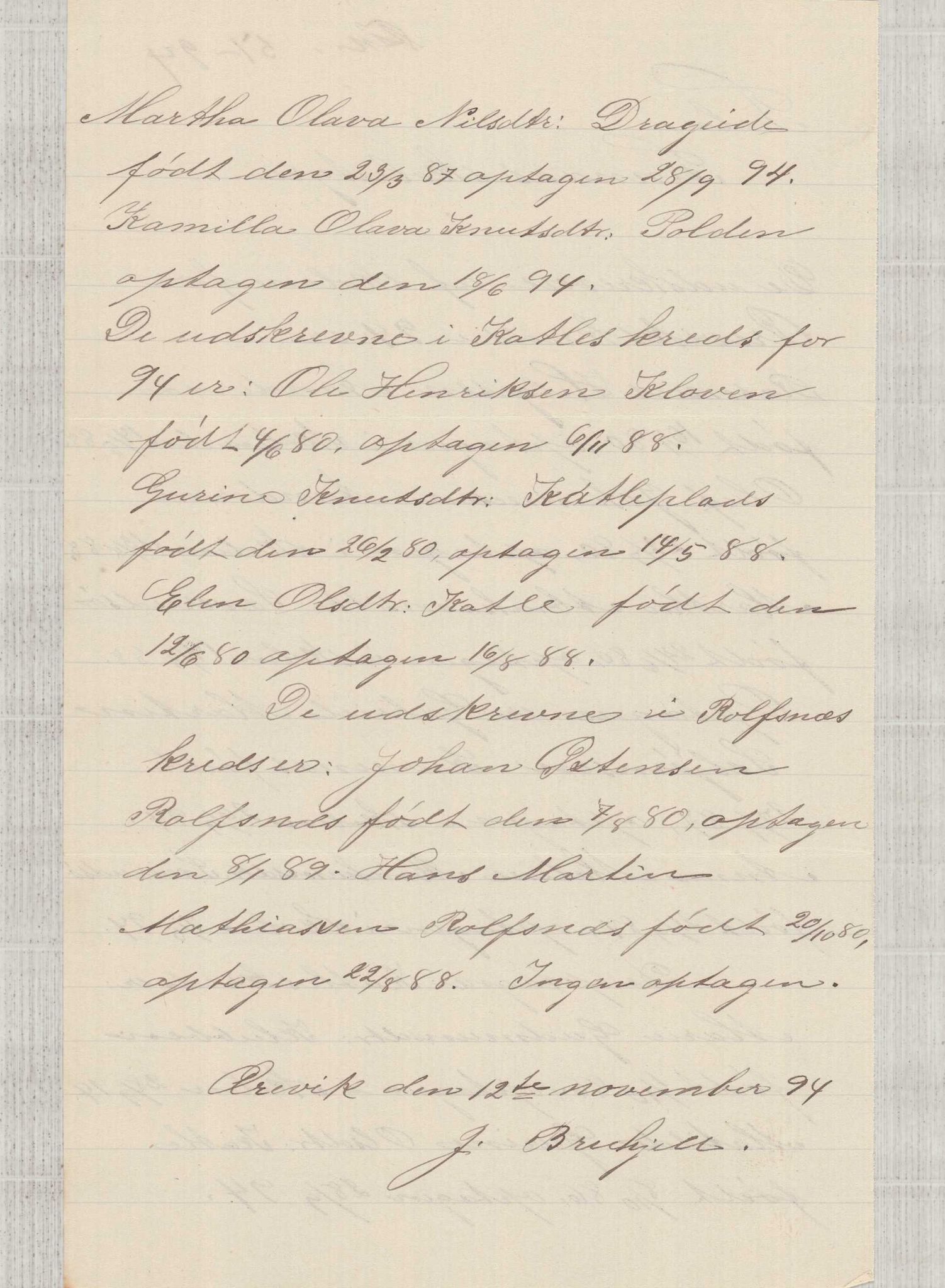 Finnaas kommune. Skulestyret, IKAH/1218a-211/D/Da/L0001/0004: Kronologisk ordna korrespondanse / Kronologisk ordna korrespondanse , 1894-1896, s. 116