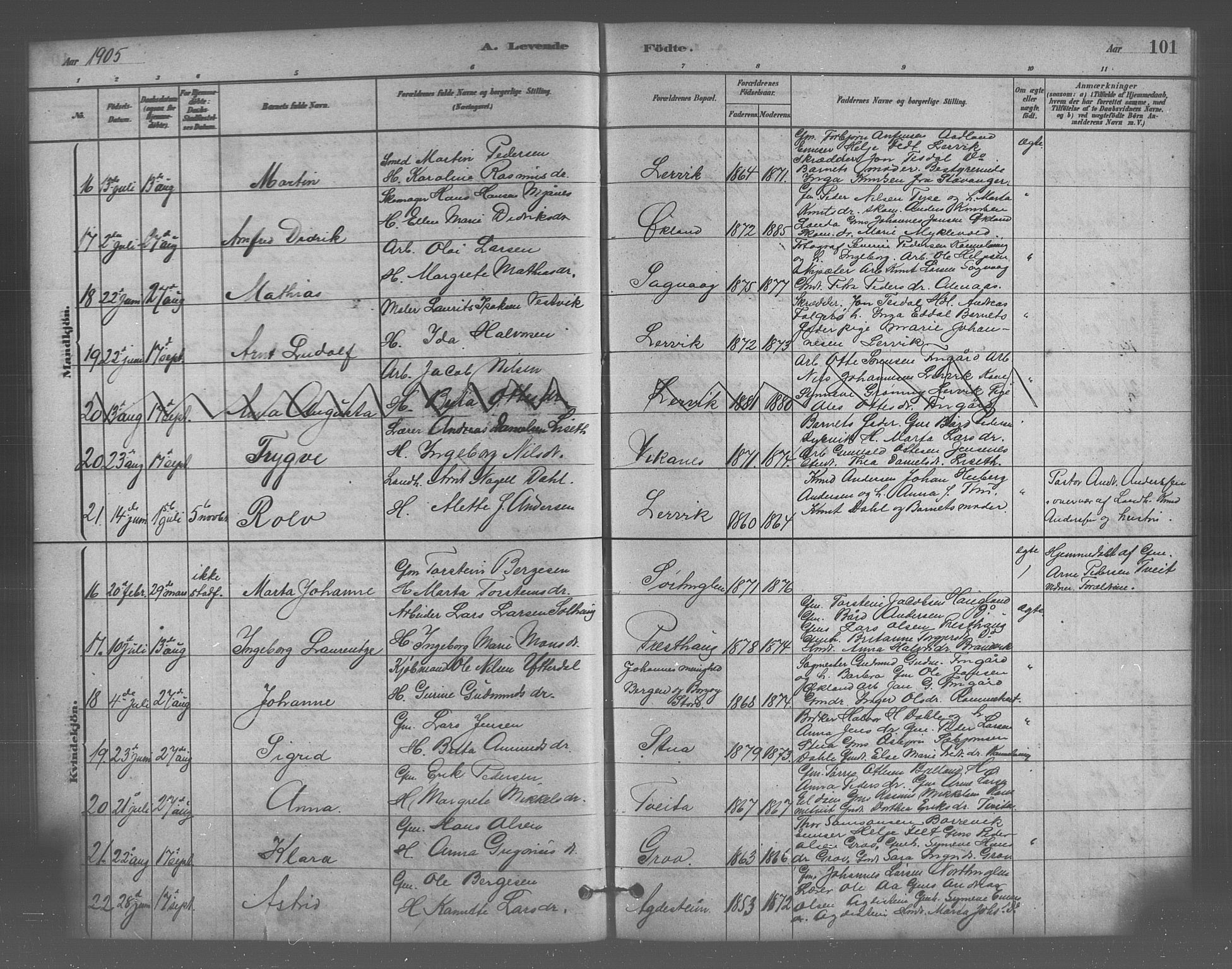 Stord sokneprestembete, AV/SAB-A-78201/H/Hab: Klokkerbok nr. A 2, 1879-1909, s. 101