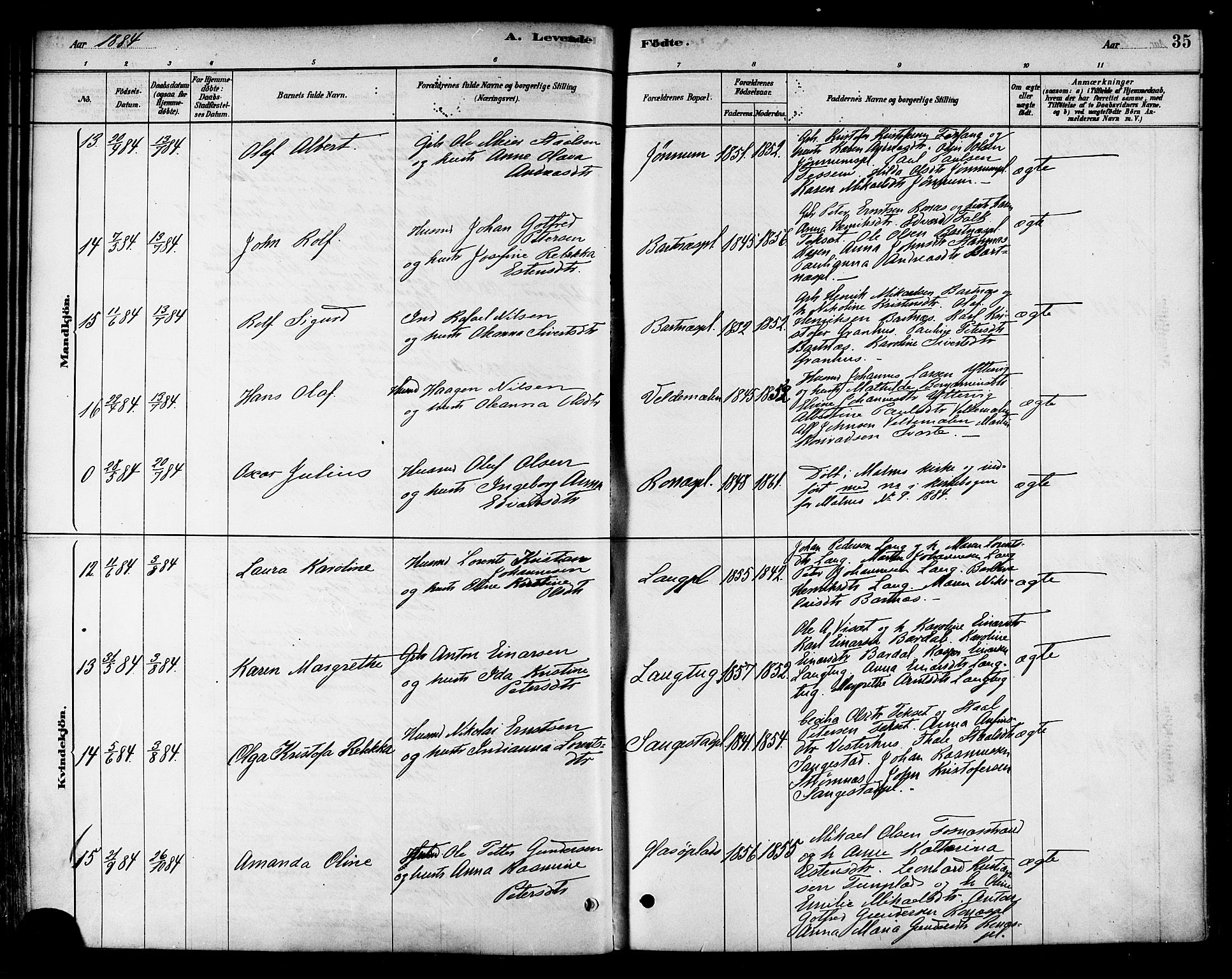 Ministerialprotokoller, klokkerbøker og fødselsregistre - Nord-Trøndelag, AV/SAT-A-1458/741/L0395: Ministerialbok nr. 741A09, 1878-1888, s. 35