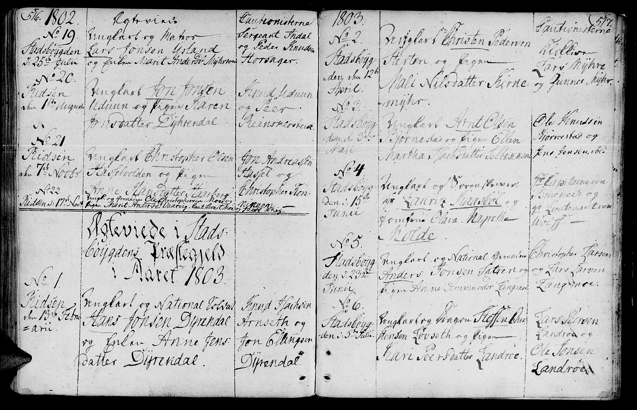 Ministerialprotokoller, klokkerbøker og fødselsregistre - Sør-Trøndelag, AV/SAT-A-1456/646/L0606: Ministerialbok nr. 646A04, 1791-1805, s. 516-517