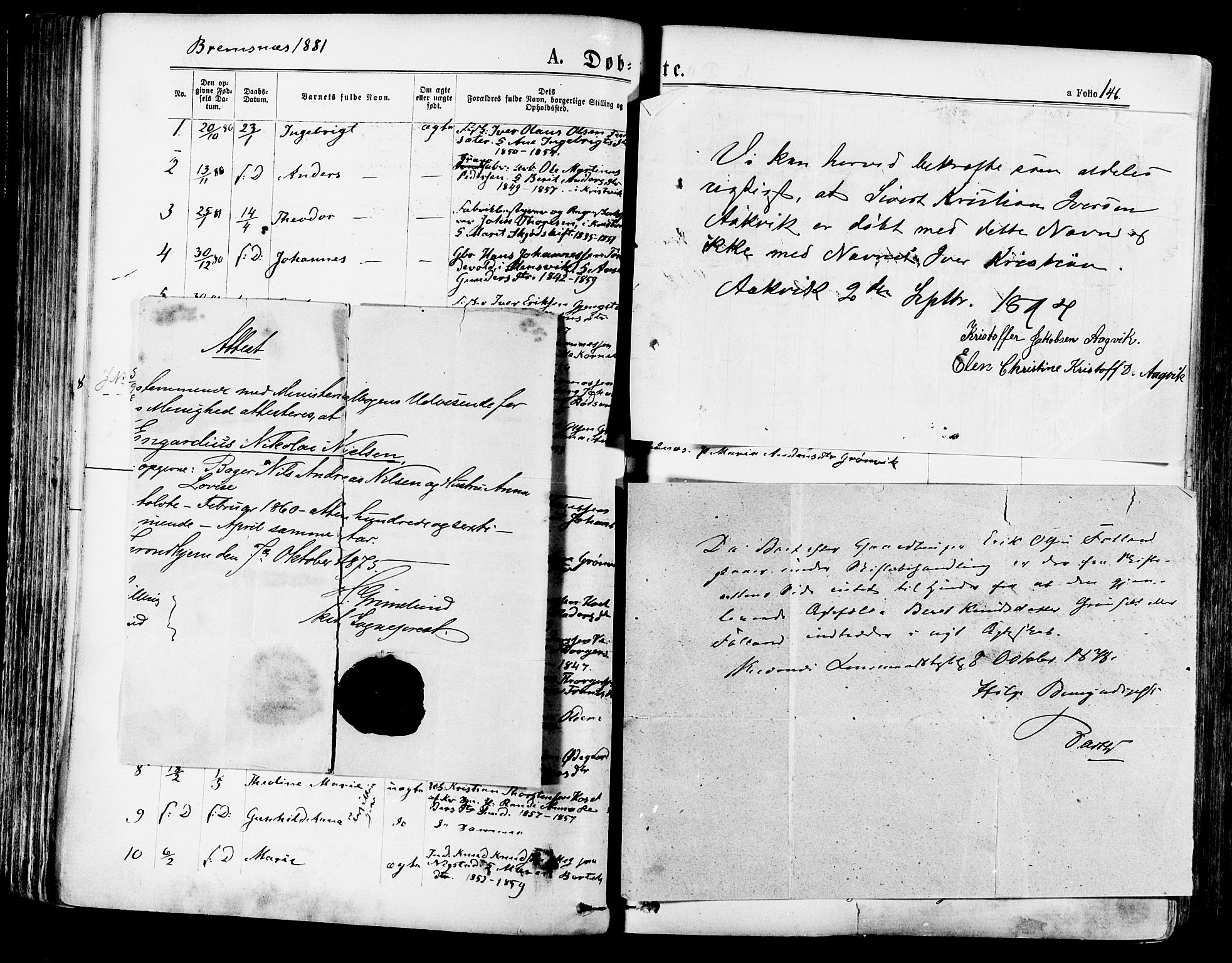 Ministerialprotokoller, klokkerbøker og fødselsregistre - Møre og Romsdal, AV/SAT-A-1454/568/L0806: Ministerialbok nr. 568A12 /3, 1878-1884, s. 146