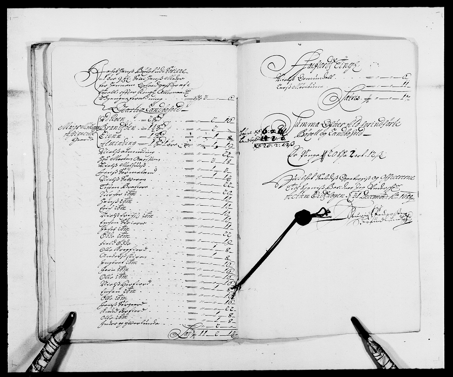 Rentekammeret inntil 1814, Reviderte regnskaper, Fogderegnskap, RA/EA-4092/R57/L3846: Fogderegnskap Fosen, 1688, s. 159